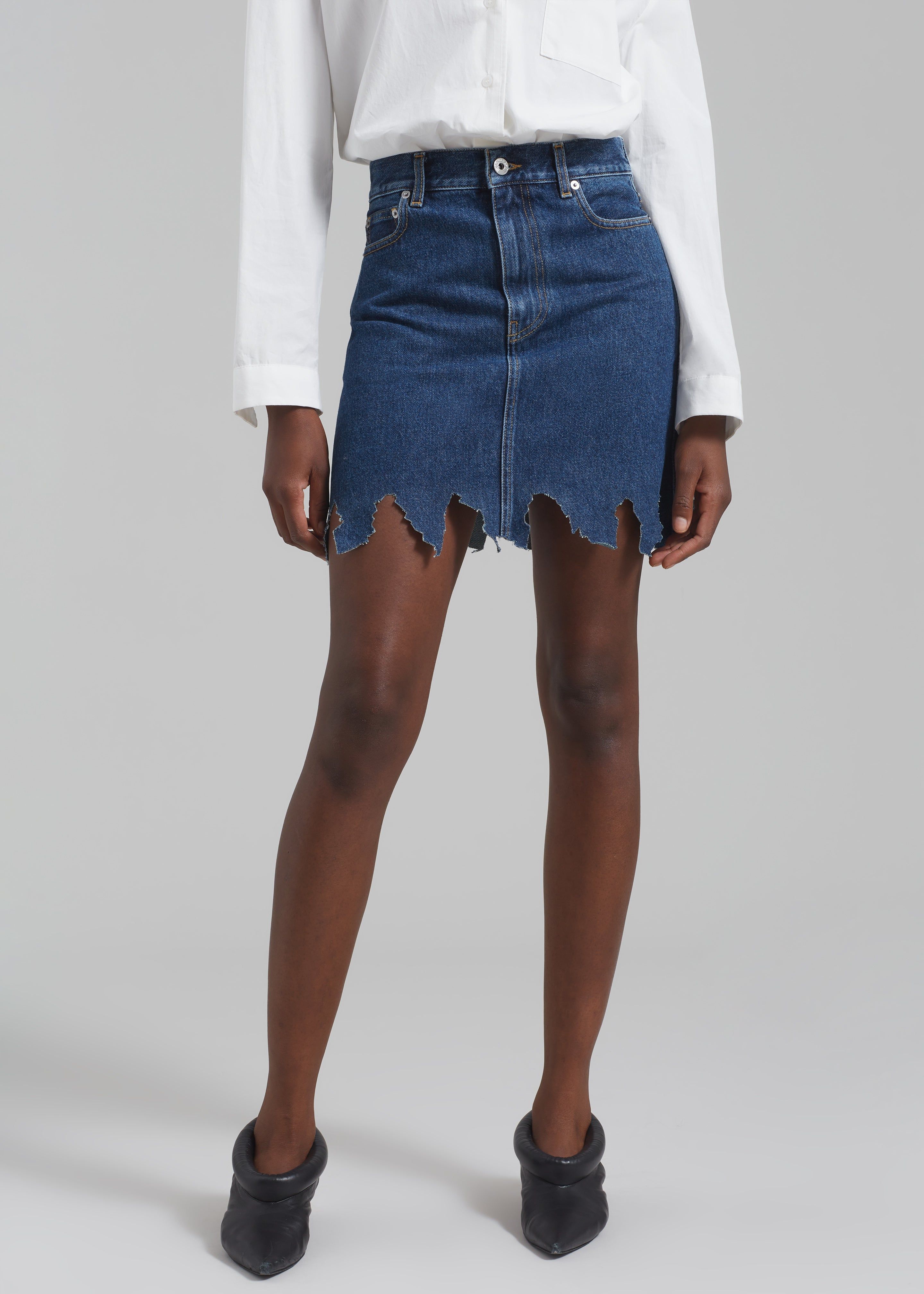 JW Anderson Lasercut Mini Skirt - Indigo sold by Frankie Shop product image thumbnail 2