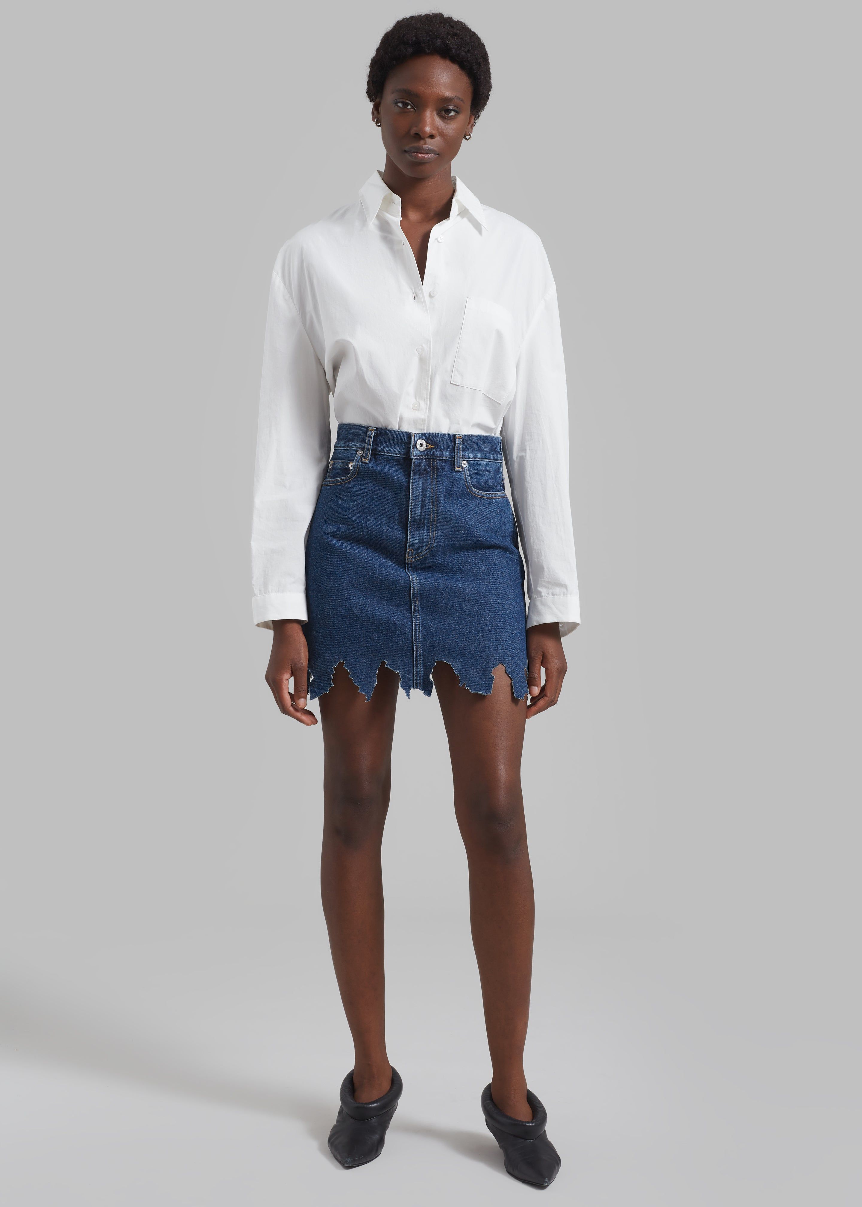 JW Anderson Lasercut Mini Skirt - Indigo sold by Frankie Shop product image thumbnail 4