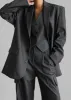 Elise Cargo Trousers - Grey/White Pinstripe sold by Frankie Shop