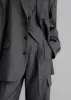 Elise Cargo Trousers - Grey/White Pinstripe sold by Frankie Shop