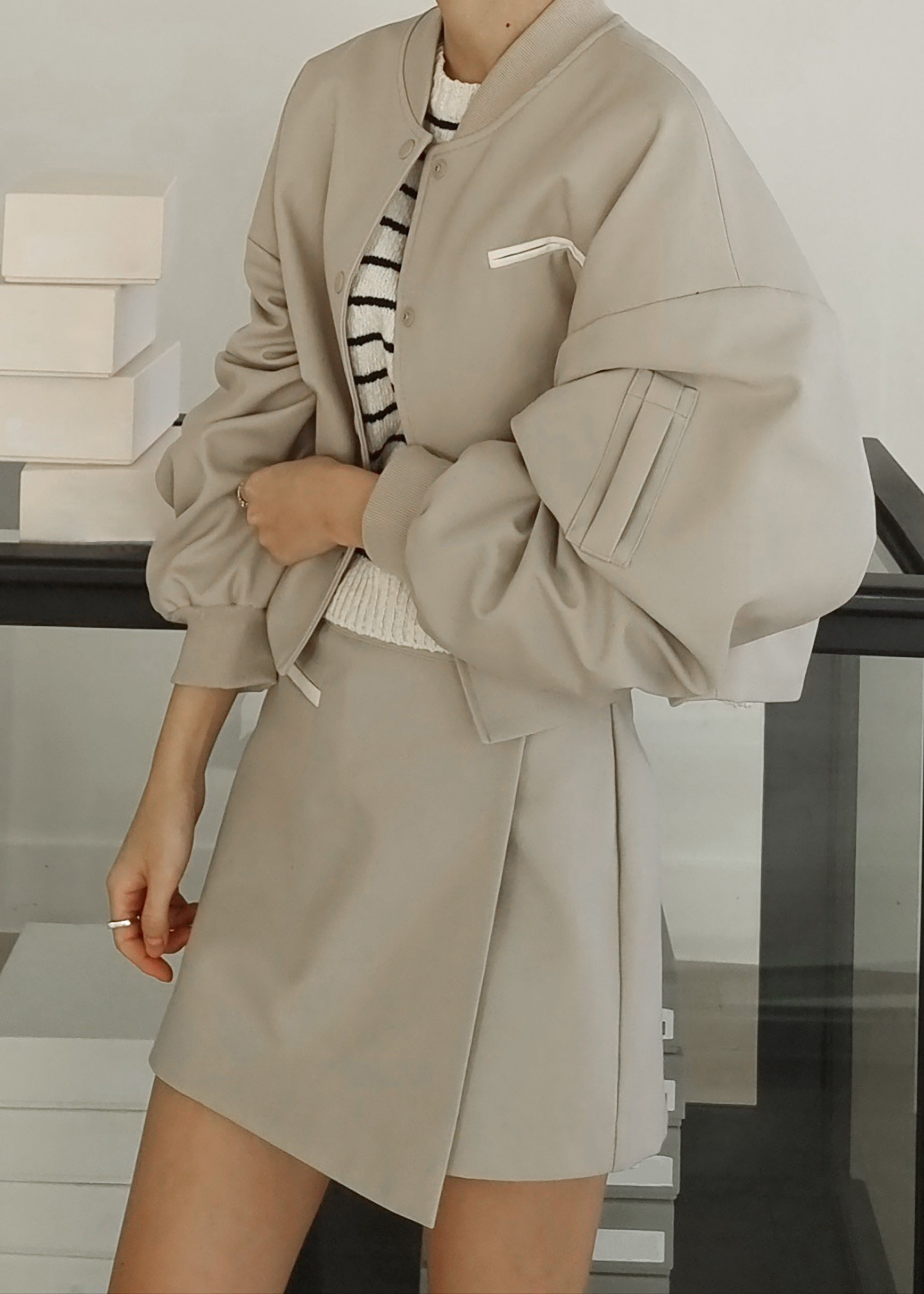 Hava Wrap Skort - Beige sold by Frankie Shop