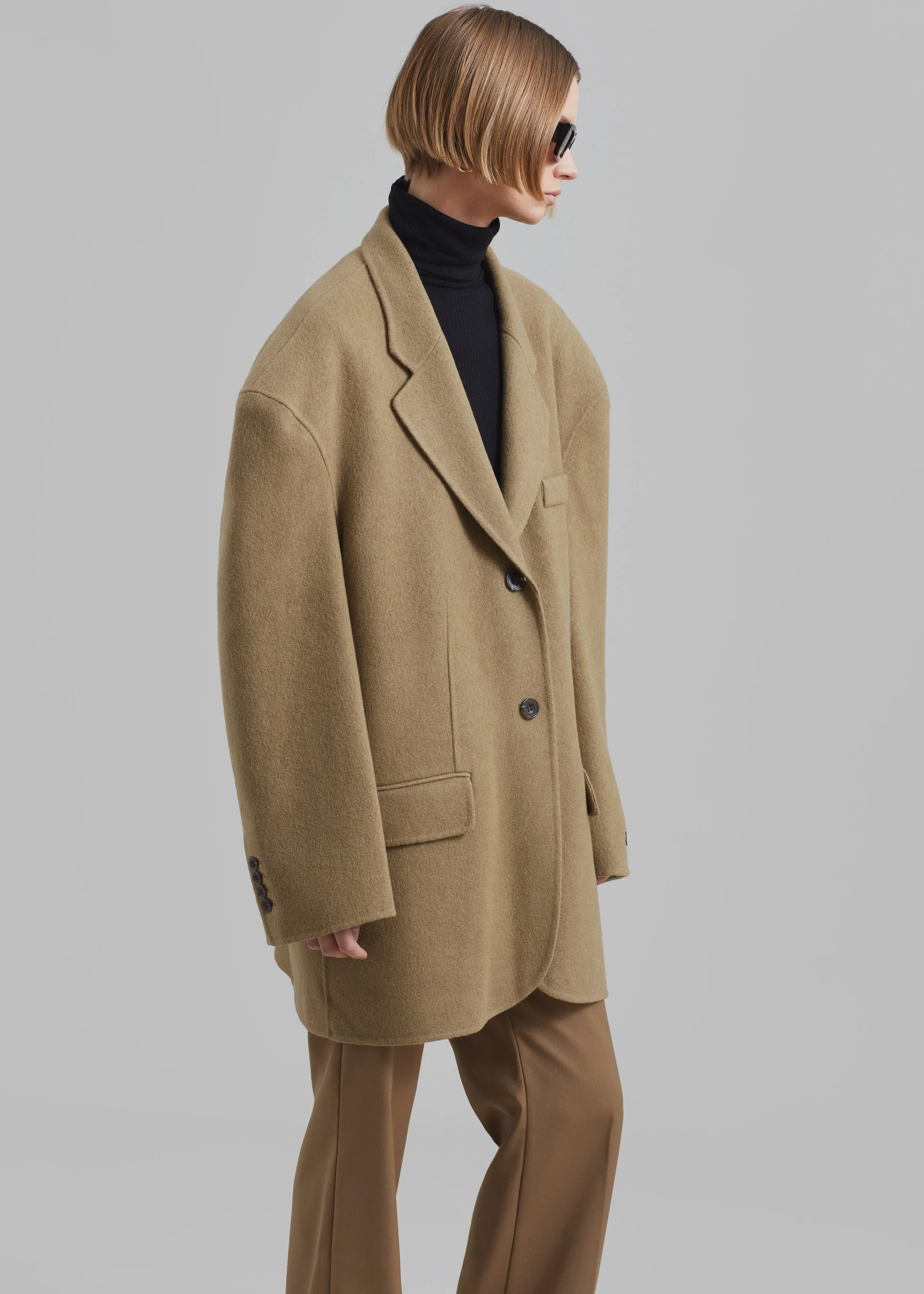 Acadia Wool Blazer - Khaki sold by Frankie Shop