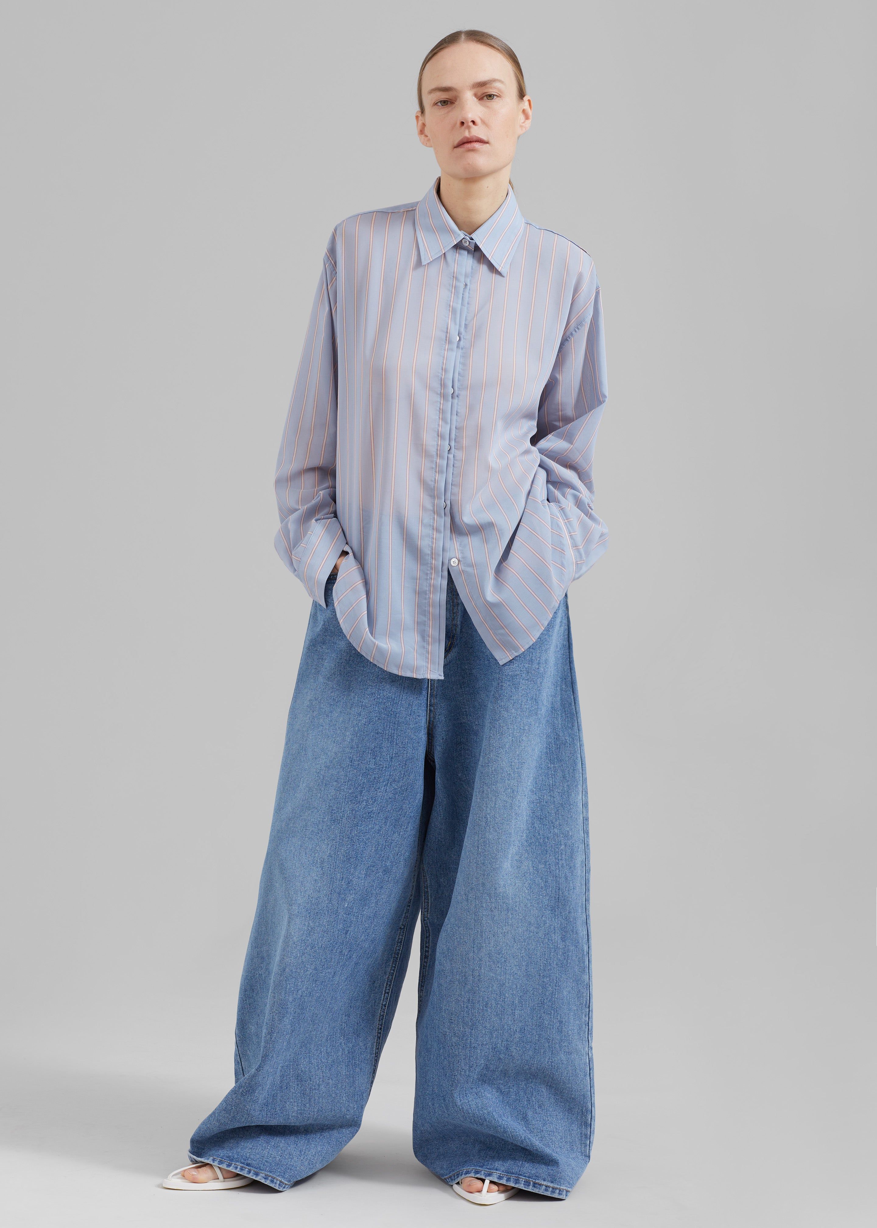 Florence Stripe Shirt - Blue Combo sold by Frankie Shop
