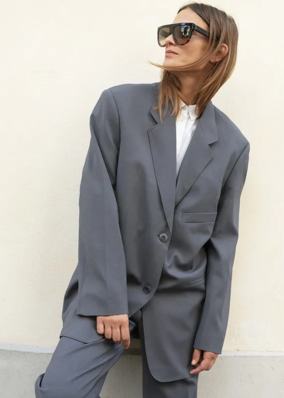 Notch Lapel Blazer - Graphite made by Frankie Shop