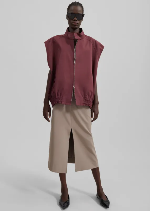 Lance Sleeveless Bomber Jacket - Burgundy sold by Frankie Shop