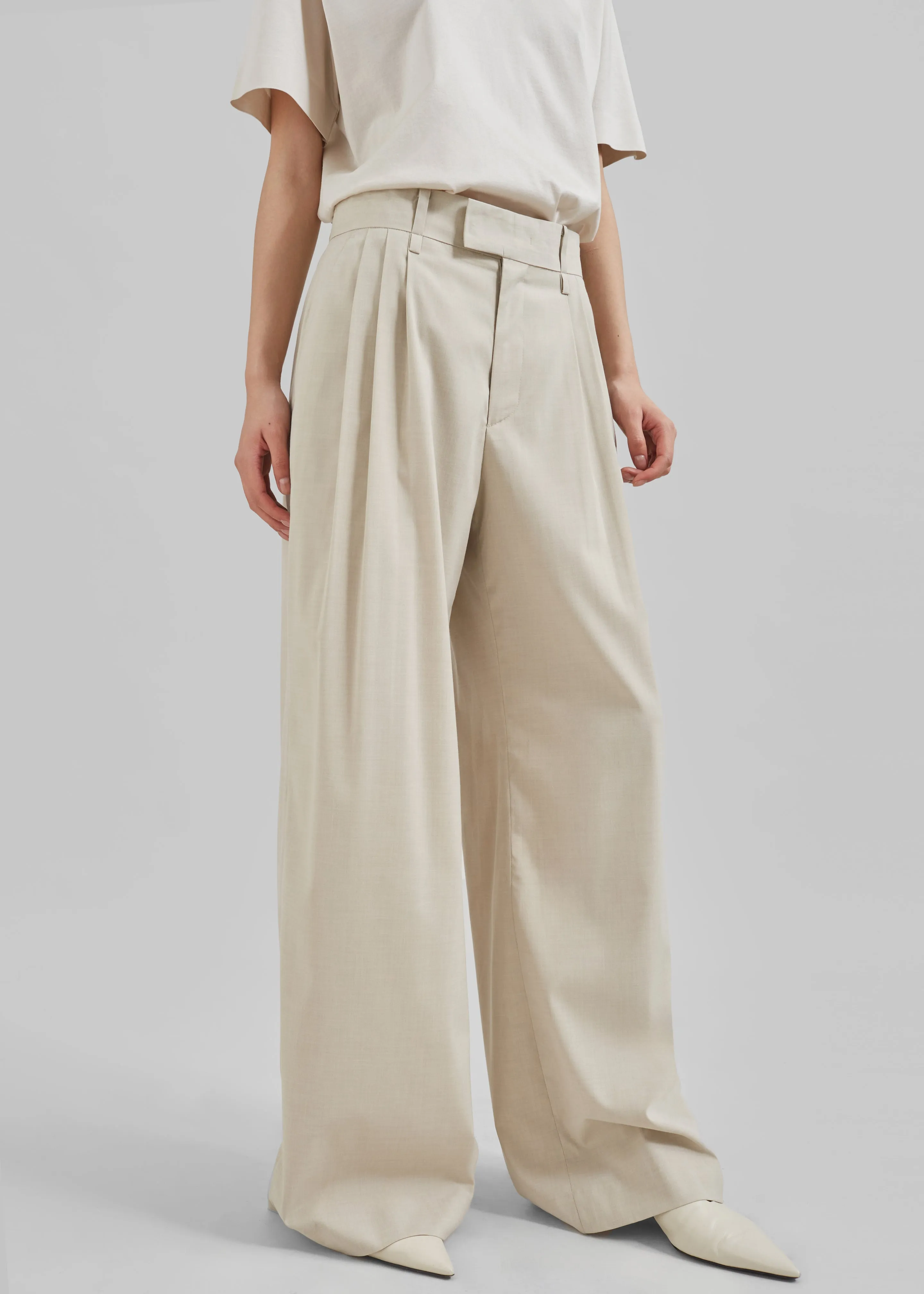 Linna Trousers - Beige sold by Frankie Shop product image thumbnail 4