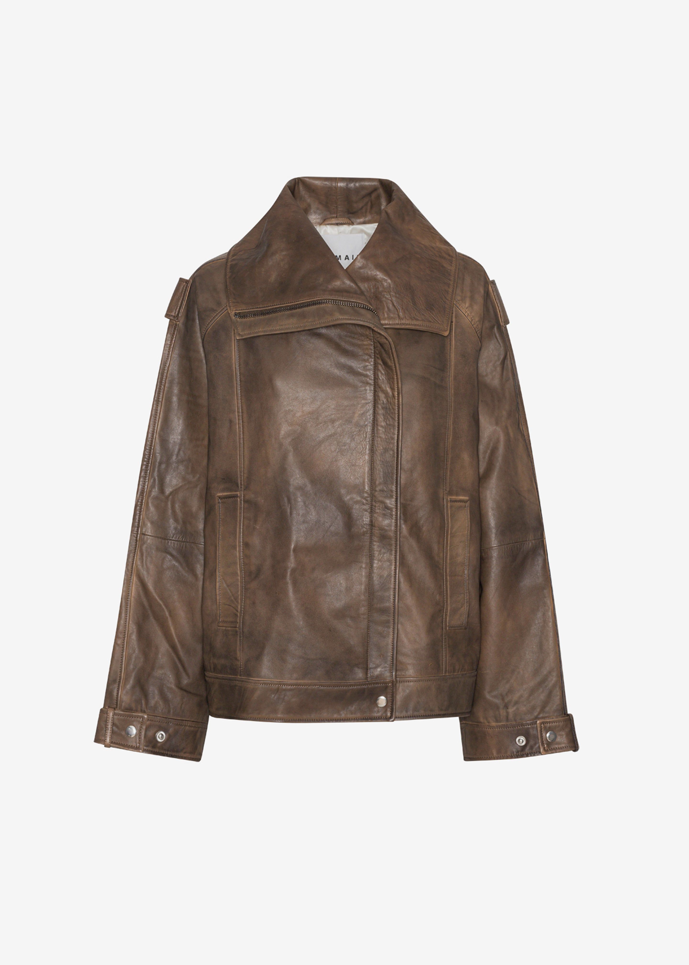 REMAIN Leather Oversized Jacket - Brown Sugar Comb sold by Frankie Shop product image thumbnail 8