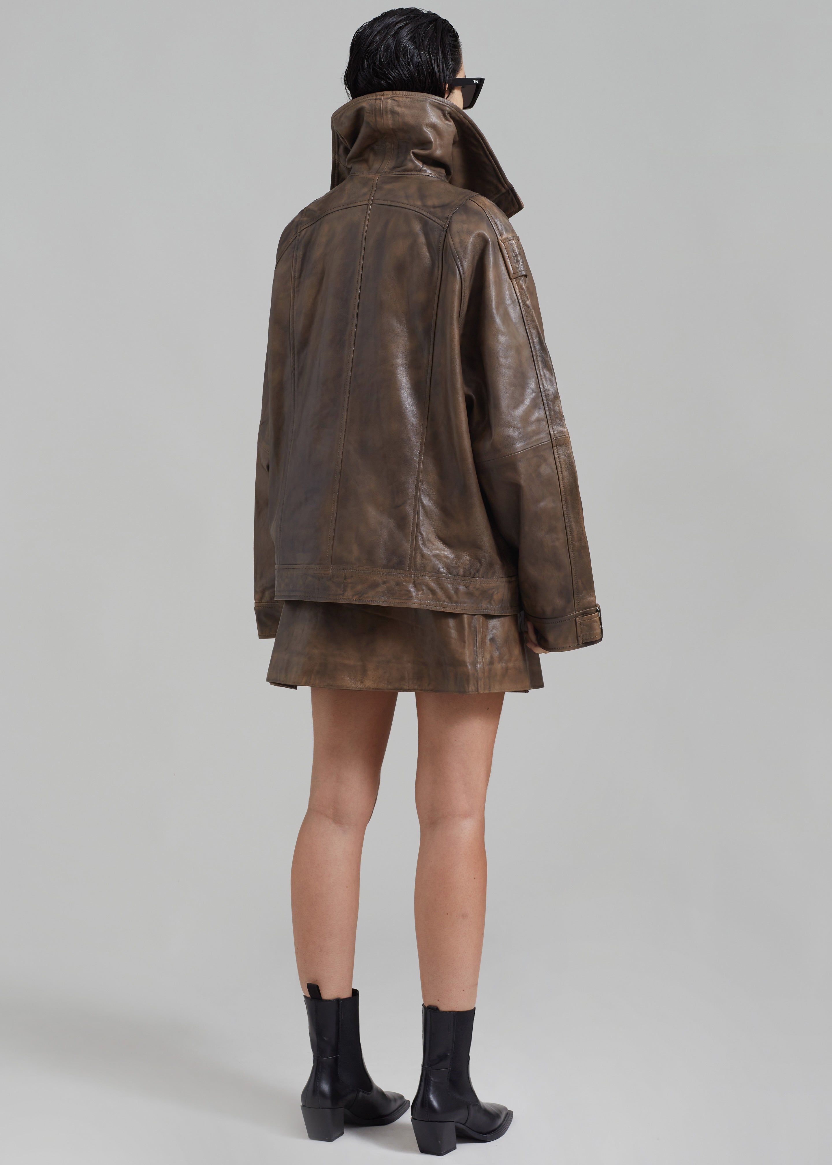 REMAIN Leather Oversized Jacket - Brown Sugar Comb sold by Frankie Shop product image thumbnail 7