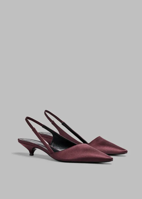 Loulou Studio Sulue Slingback Kitten Heel Shoes - Midnight Bordeaux sold by Frankie Shop