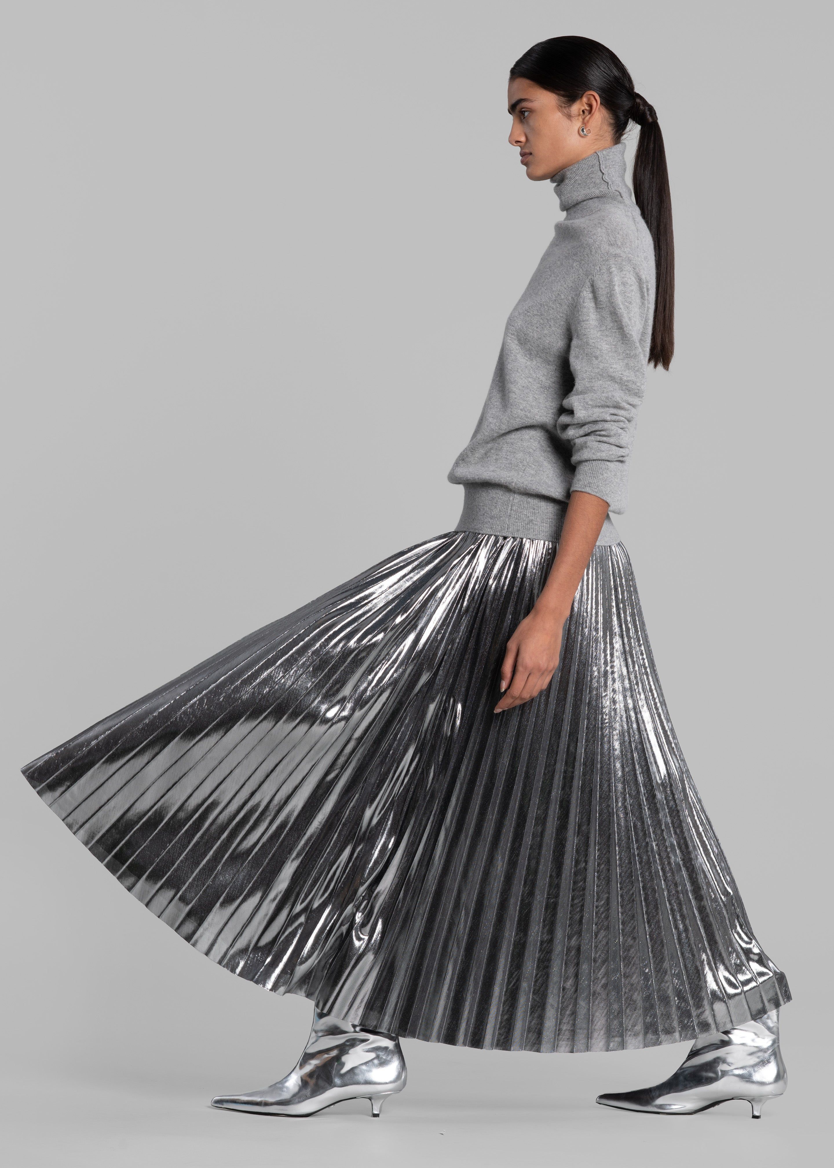 【OVERDUEFLAIR】SPANGLE MIDI SKIRT_SILVER SPANGLE MIDI SKIRT_SILVER - overdueflair