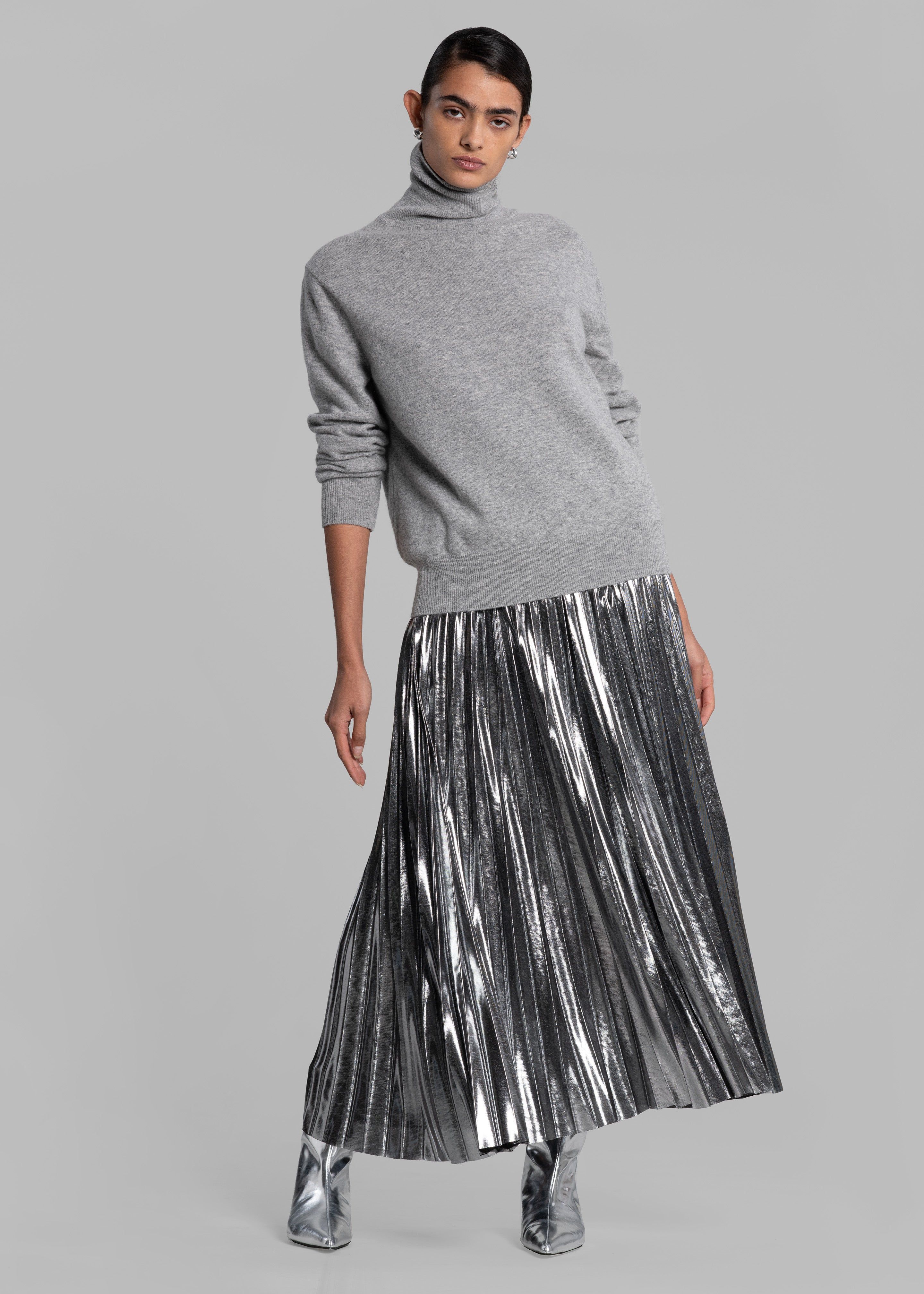 Rita Glitter Midi Skirt - Silver sold by Frankie Shop product image thumbnail 2