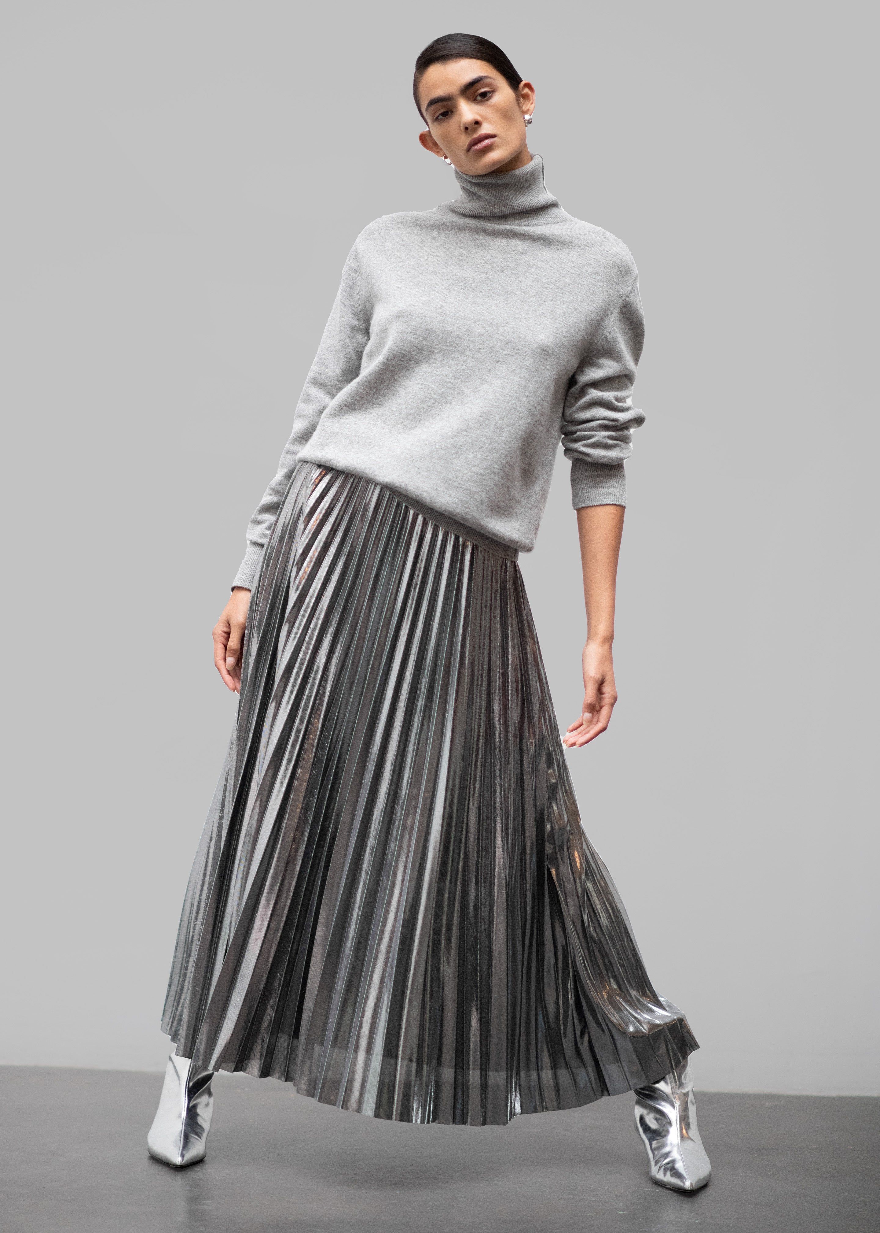 Rita Glitter Midi Skirt - Silver sold by Frankie Shop product image thumbnail 5