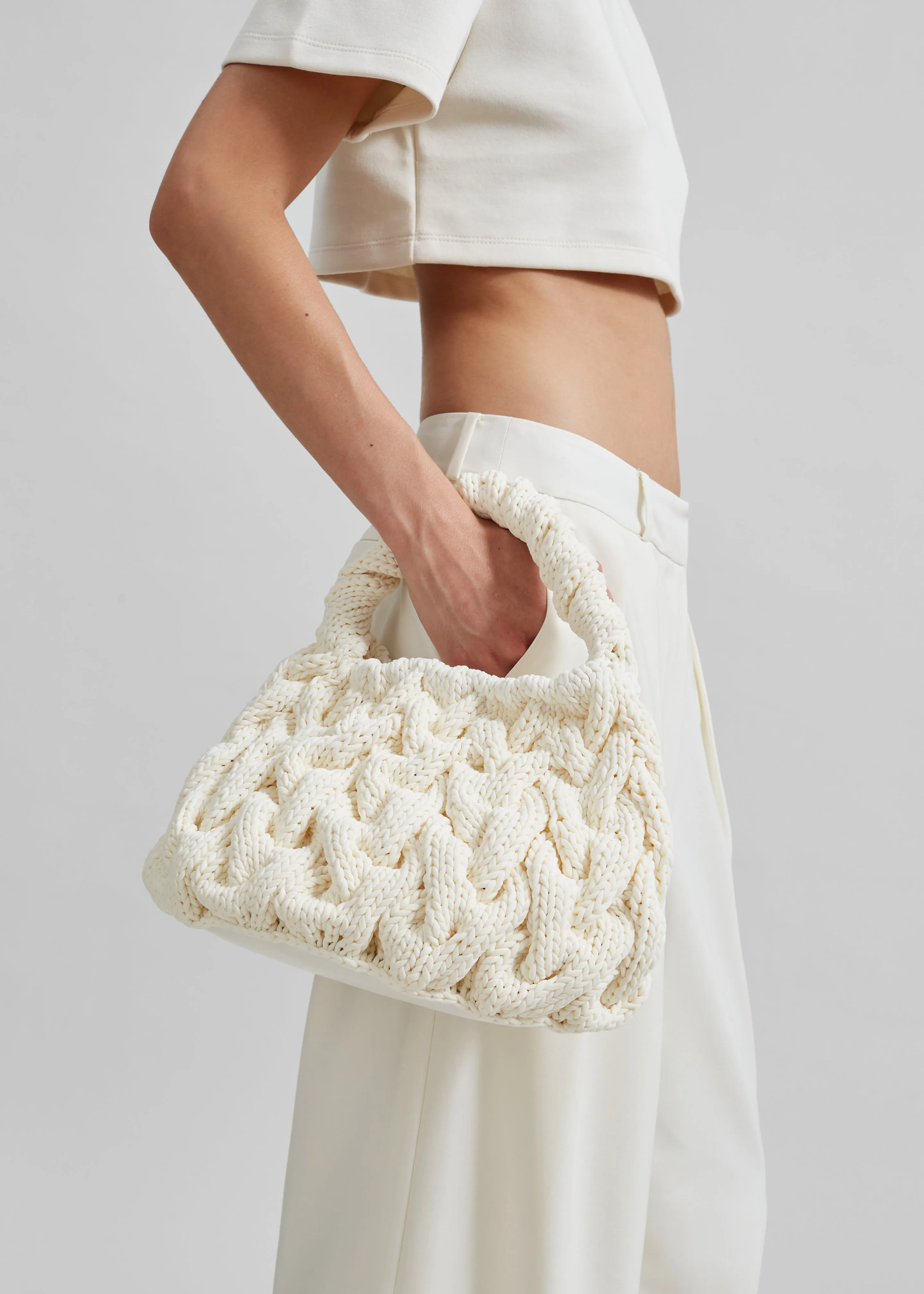 JW Anderson Cable Knit Bag - Off White sold by Frankie Shop product image thumbnail 3