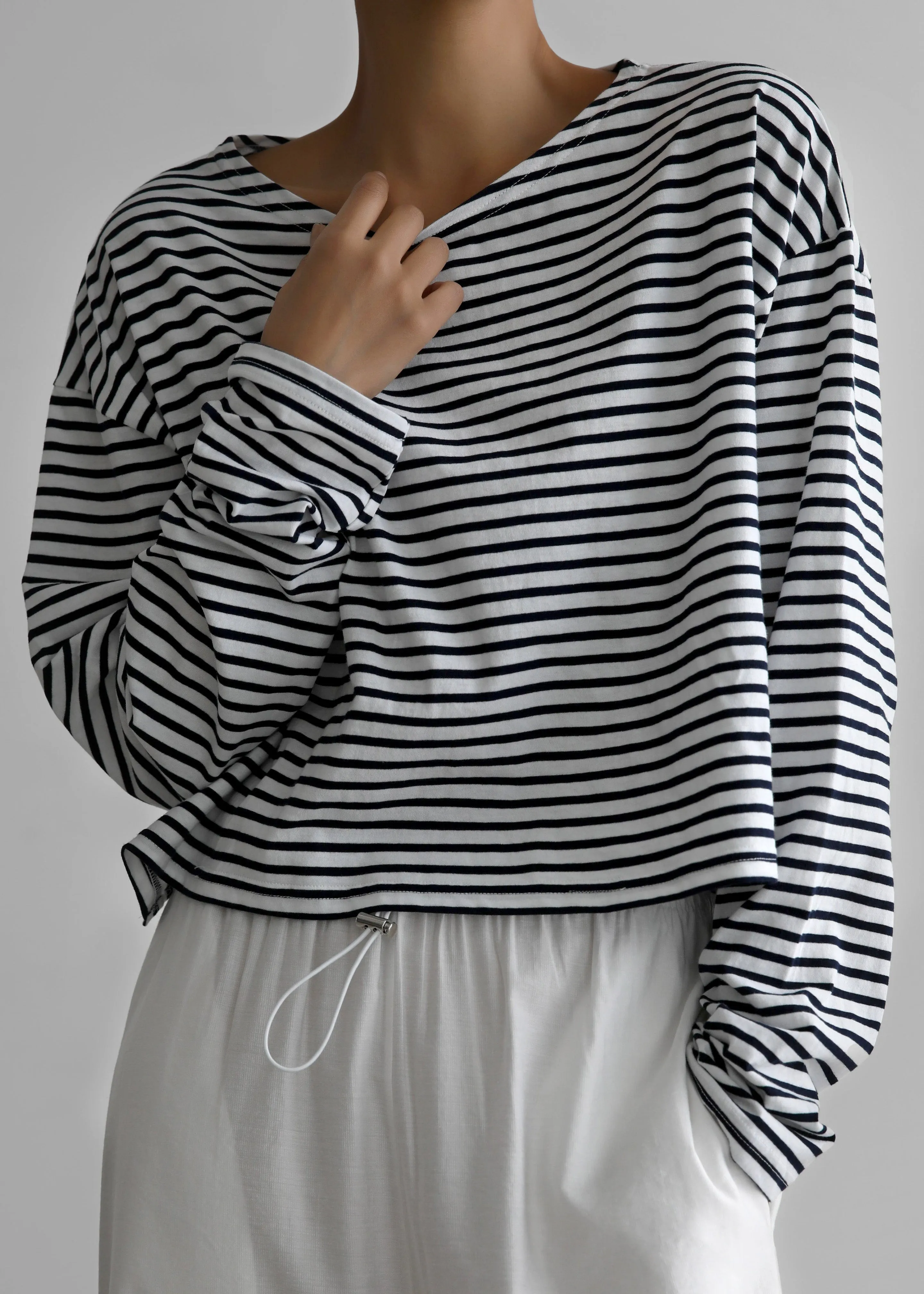 Neha Cropped Top - Navy Stripe sold by Frankie Shop product image thumbnail 5