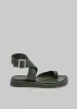 GIA x RHW Flat Wrap Toe Sandal - Moss Green sold by Frankie Shop