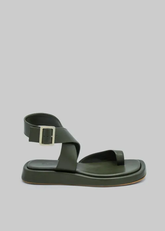 GIA x RHW Flat Wrap Toe Sandal - Moss Green sold by Frankie Shop