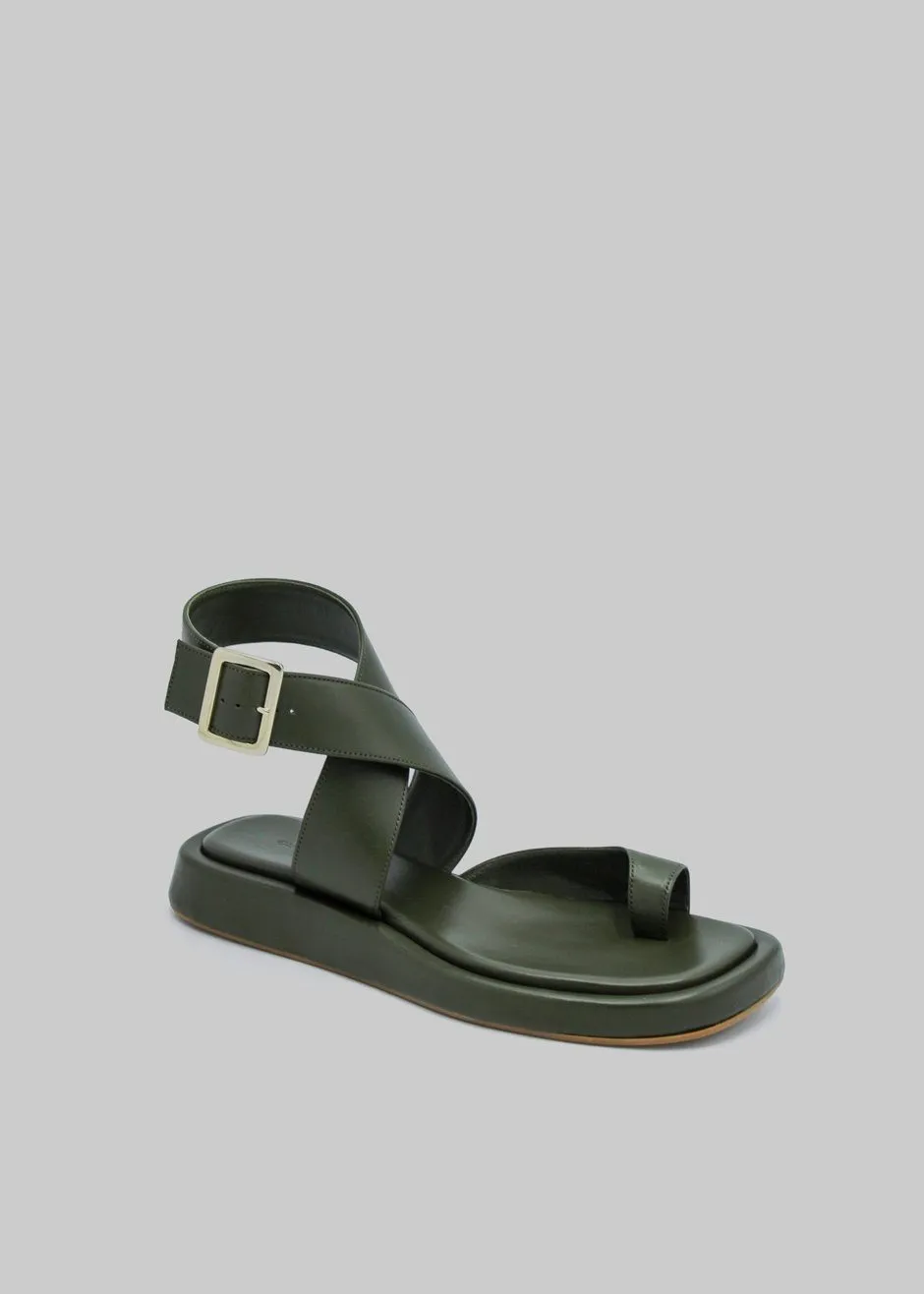 GIA x RHW Flat Wrap Toe Sandal - Moss Green sold by Frankie Shop product image thumbnail 3