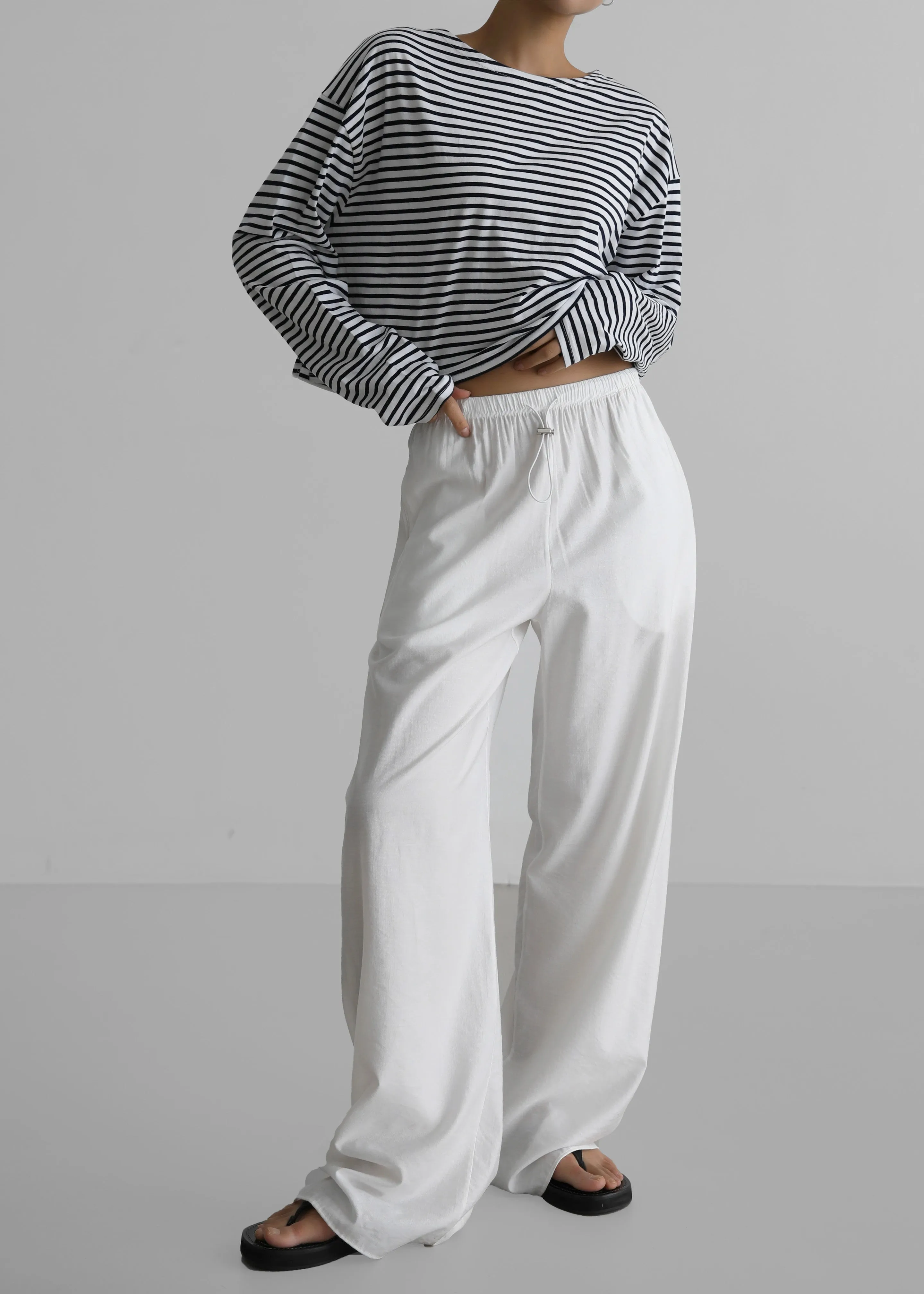 Neha Cropped Top - Navy Stripe sold by Frankie Shop product image thumbnail 4