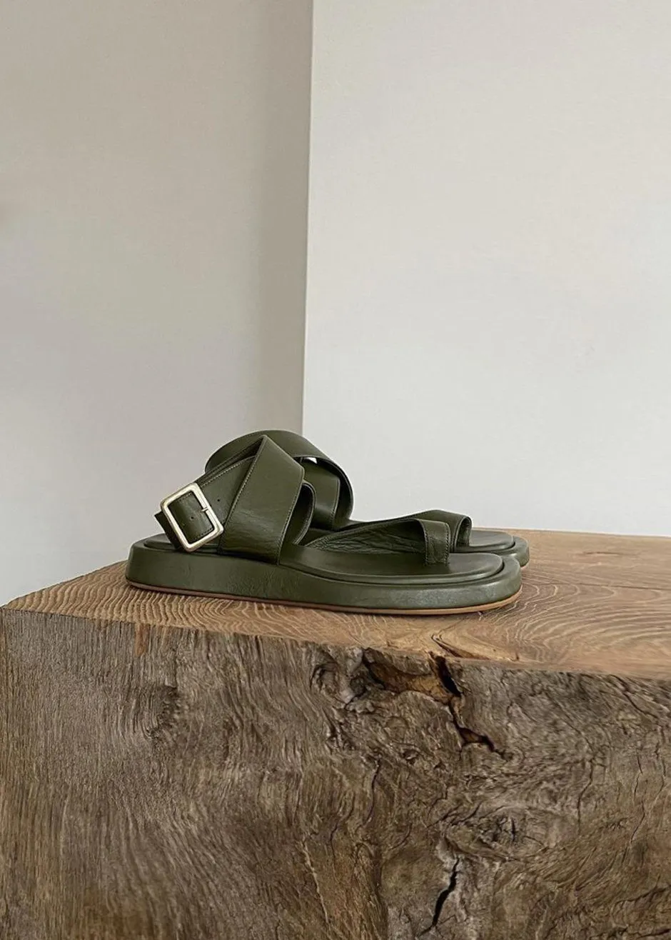 GIA x RHW Flat Wrap Toe Sandal - Moss Green sold by Frankie Shop product image thumbnail 4