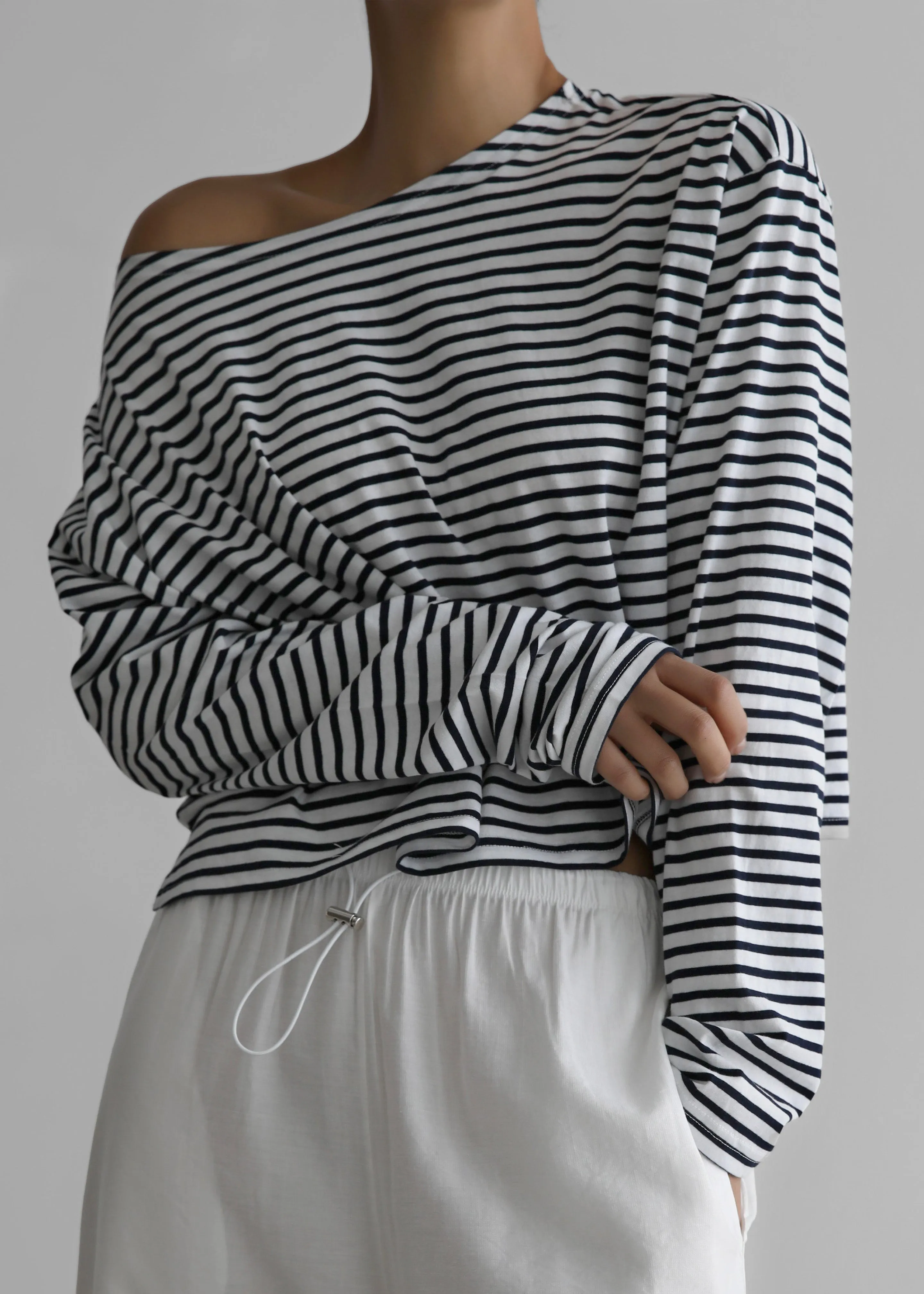 Neha Cropped Top - Navy Stripe sold by Frankie Shop product image thumbnail 2