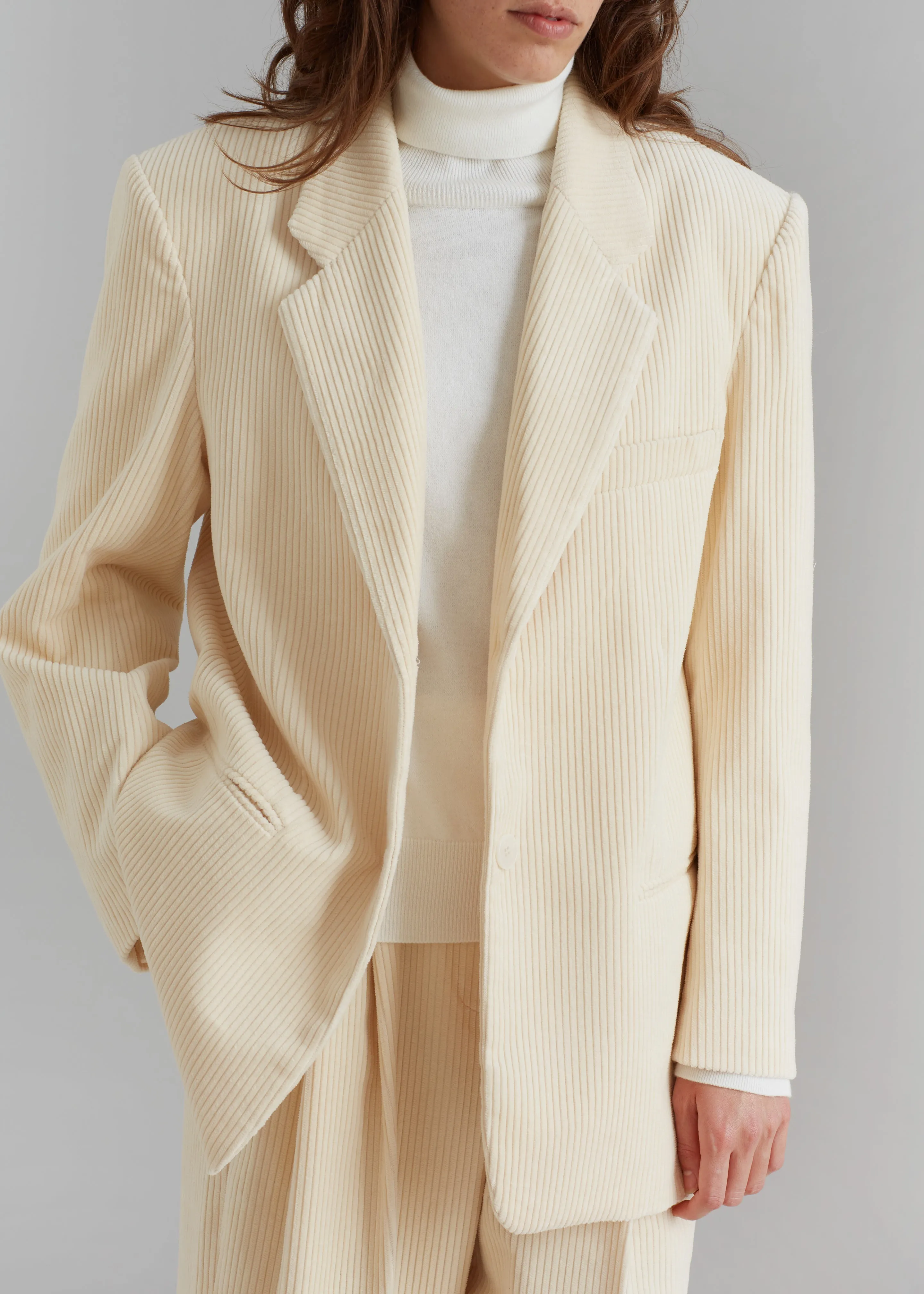 Siham Corduroy Blazer - Cream sold by Frankie Shop product image thumbnail 3