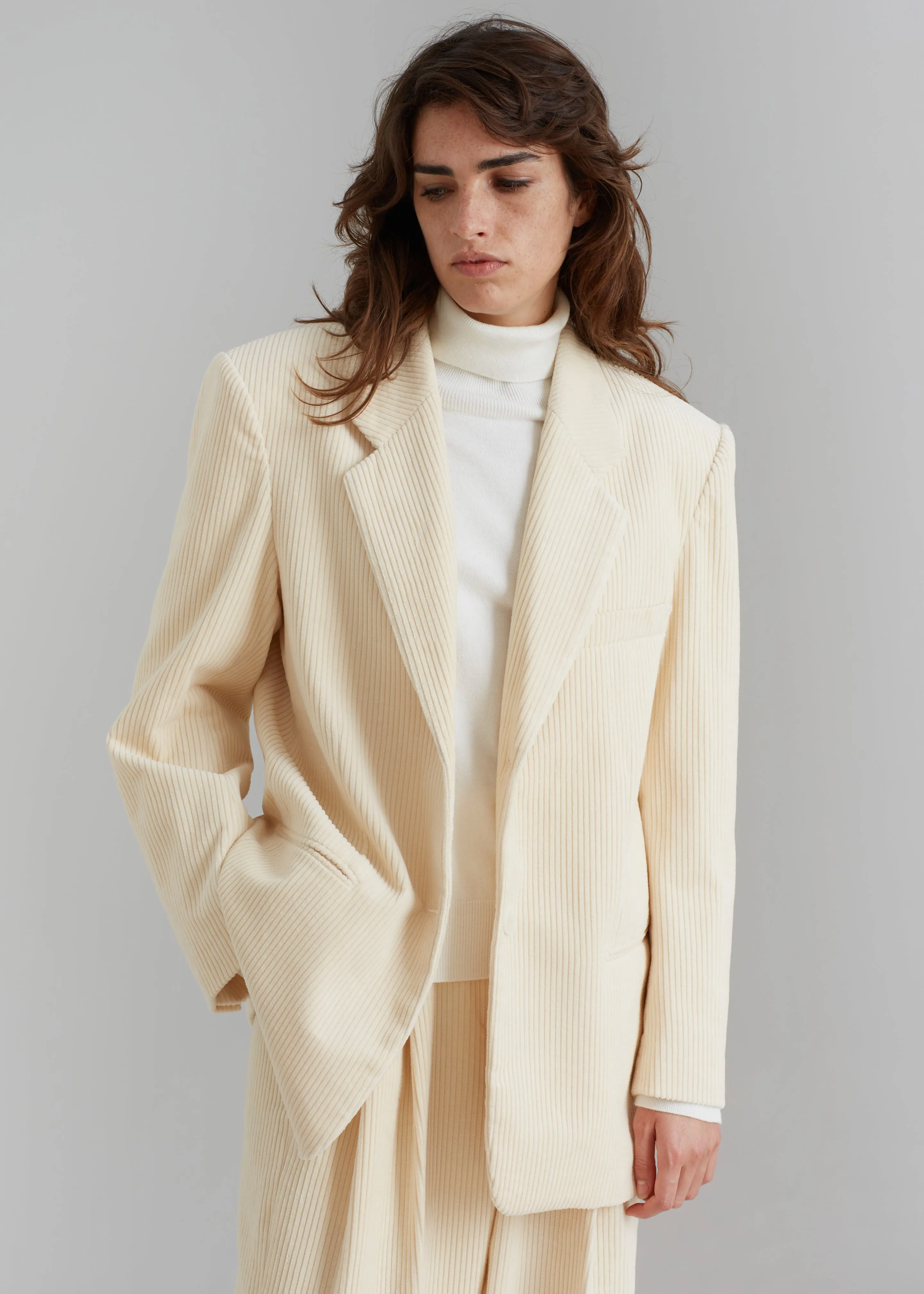 Siham Corduroy Blazer - Cream sold by Frankie Shop product image thumbnail 4