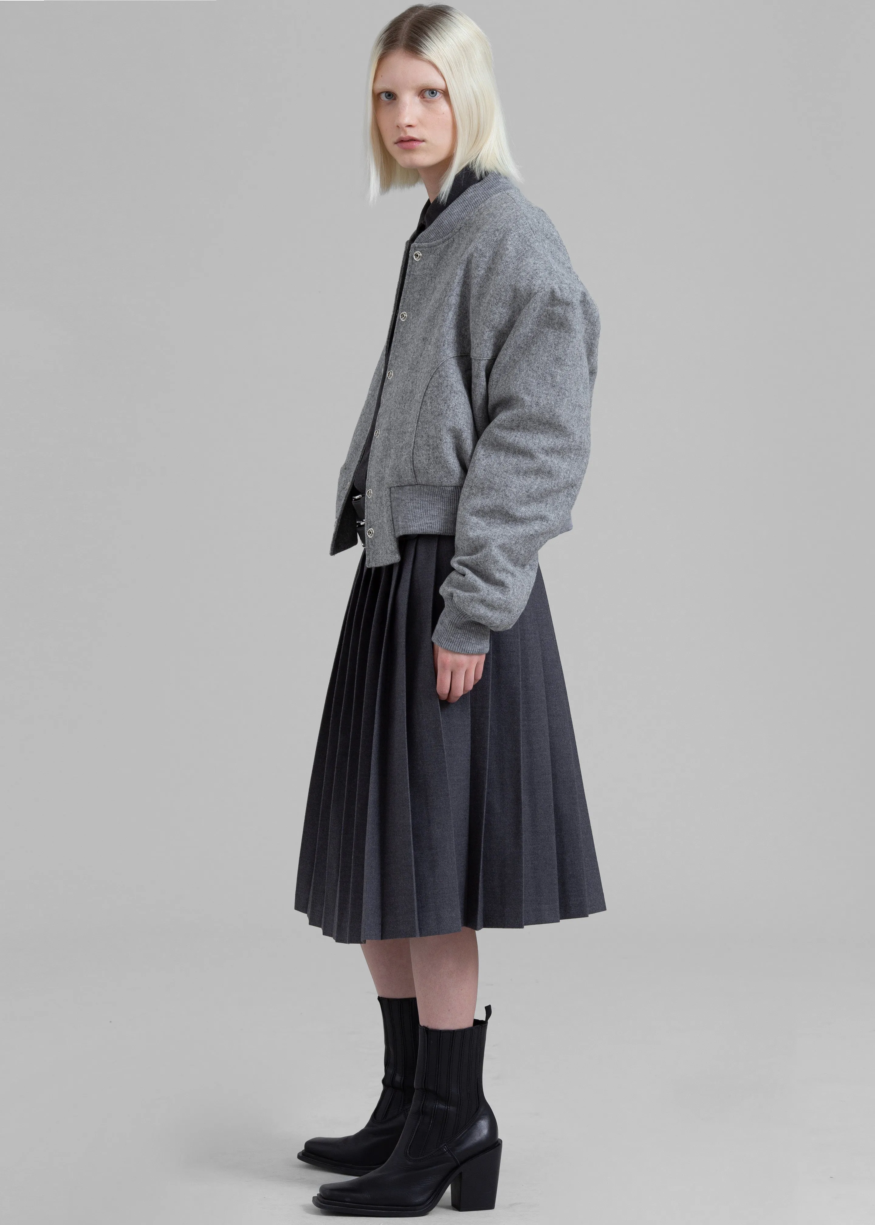 Debbie Wool Bomber - Grey Melange sold by Frankie Shop product image thumbnail 3