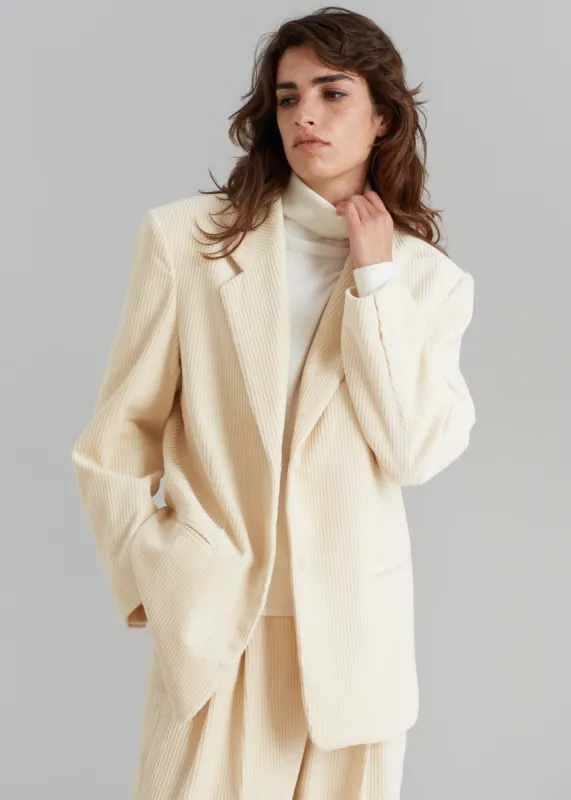 Siham Corduroy Blazer - Cream made by Frankie Shop