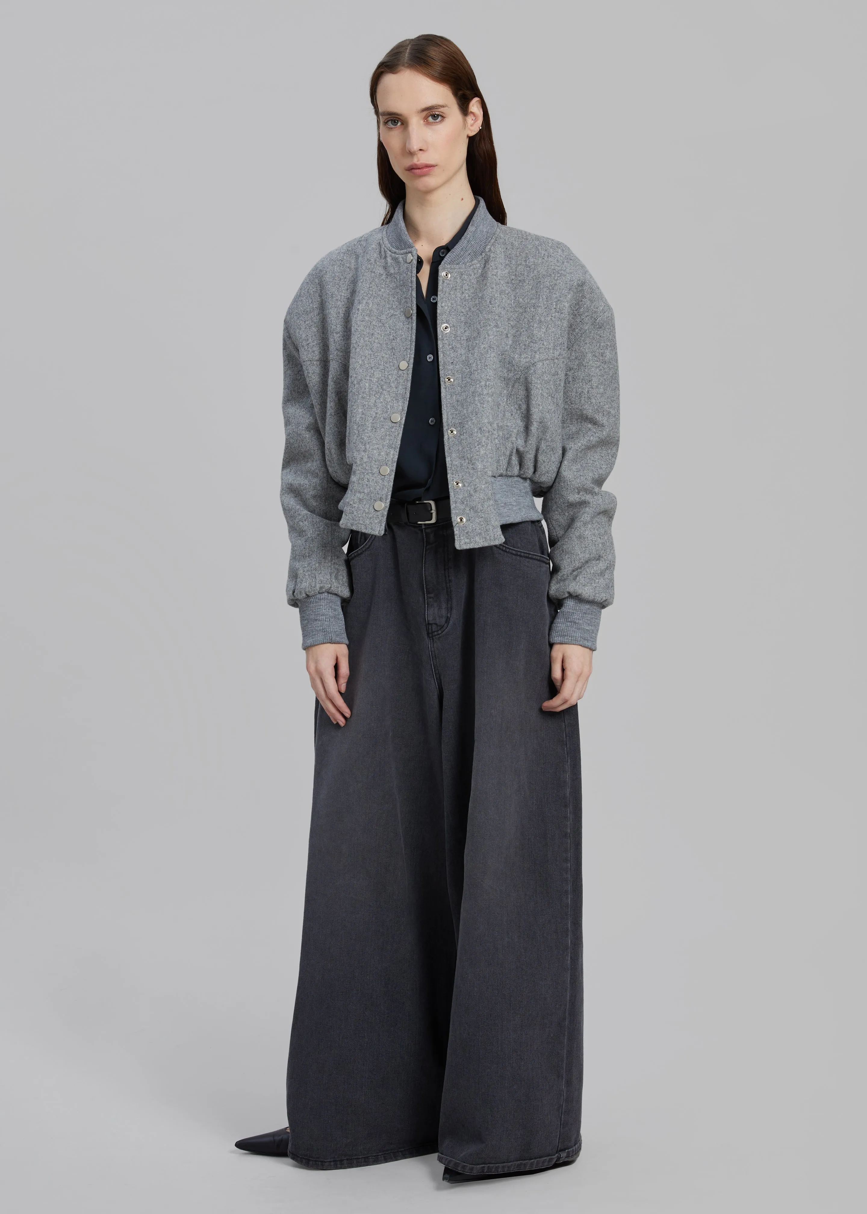 Debbie Wool Bomber - Grey Melange sold by Frankie Shop product image thumbnail 5