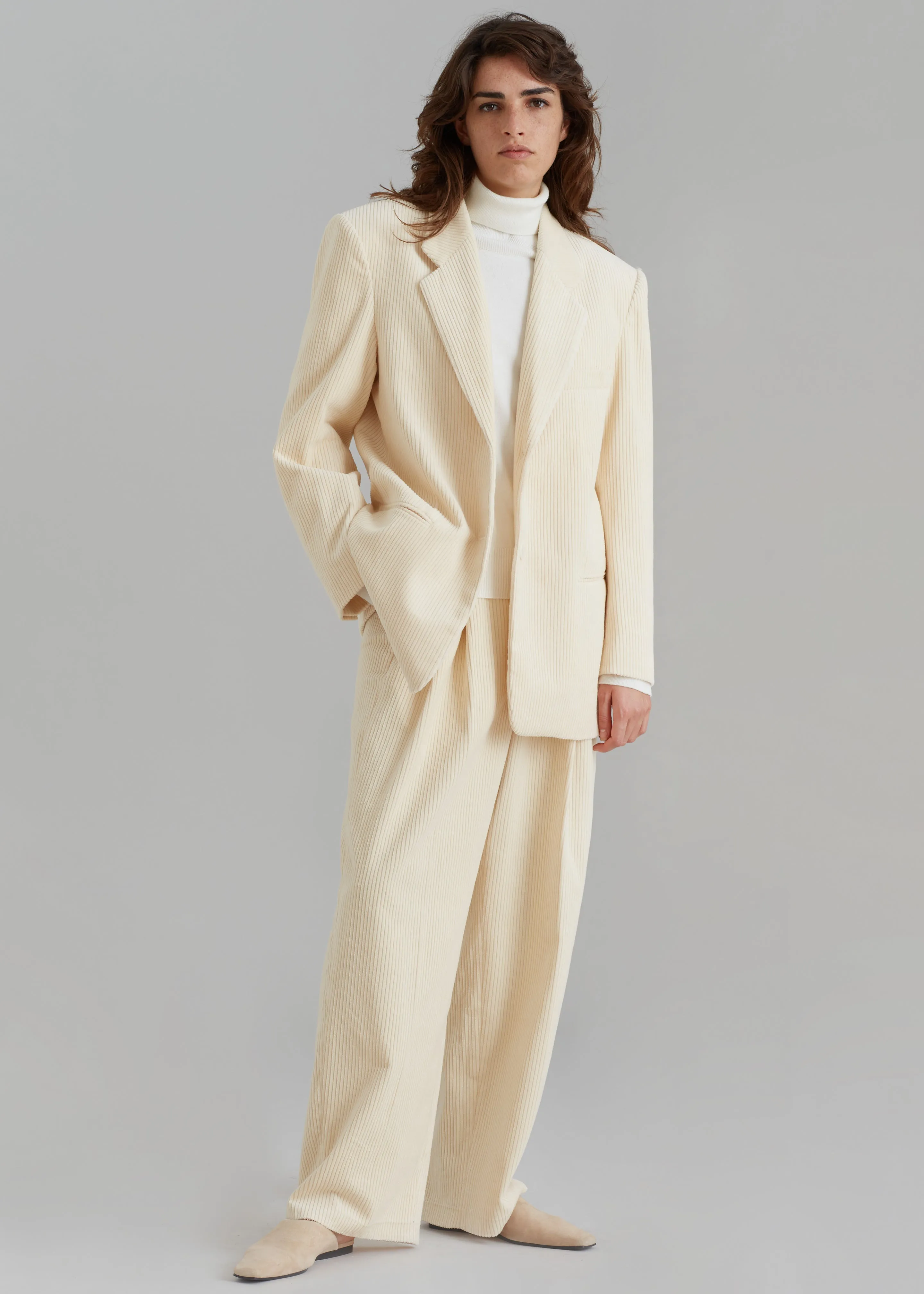 Siham Corduroy Blazer - Cream sold by Frankie Shop product image thumbnail 2