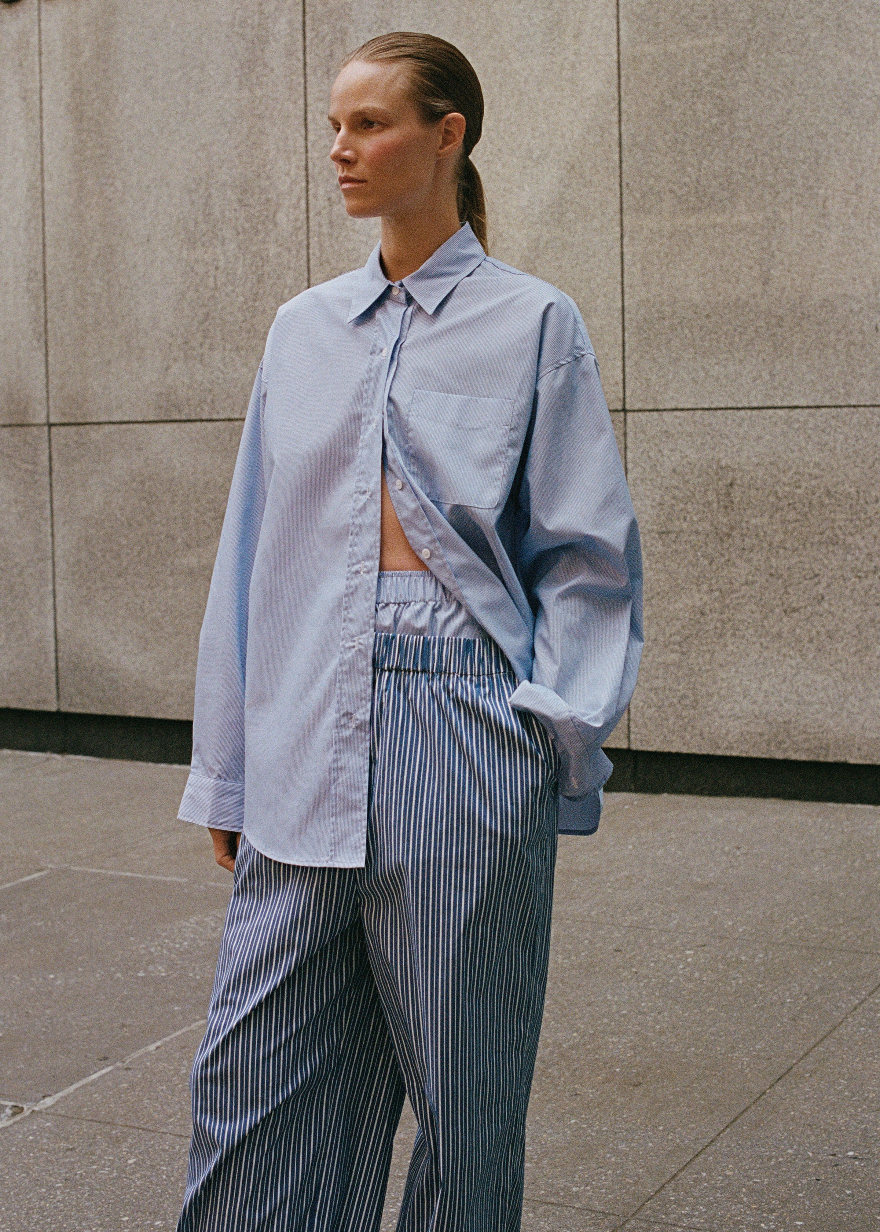 Addie Button Down Shirt - Blue Stripe sold by Frankie Shop product image thumbnail 5