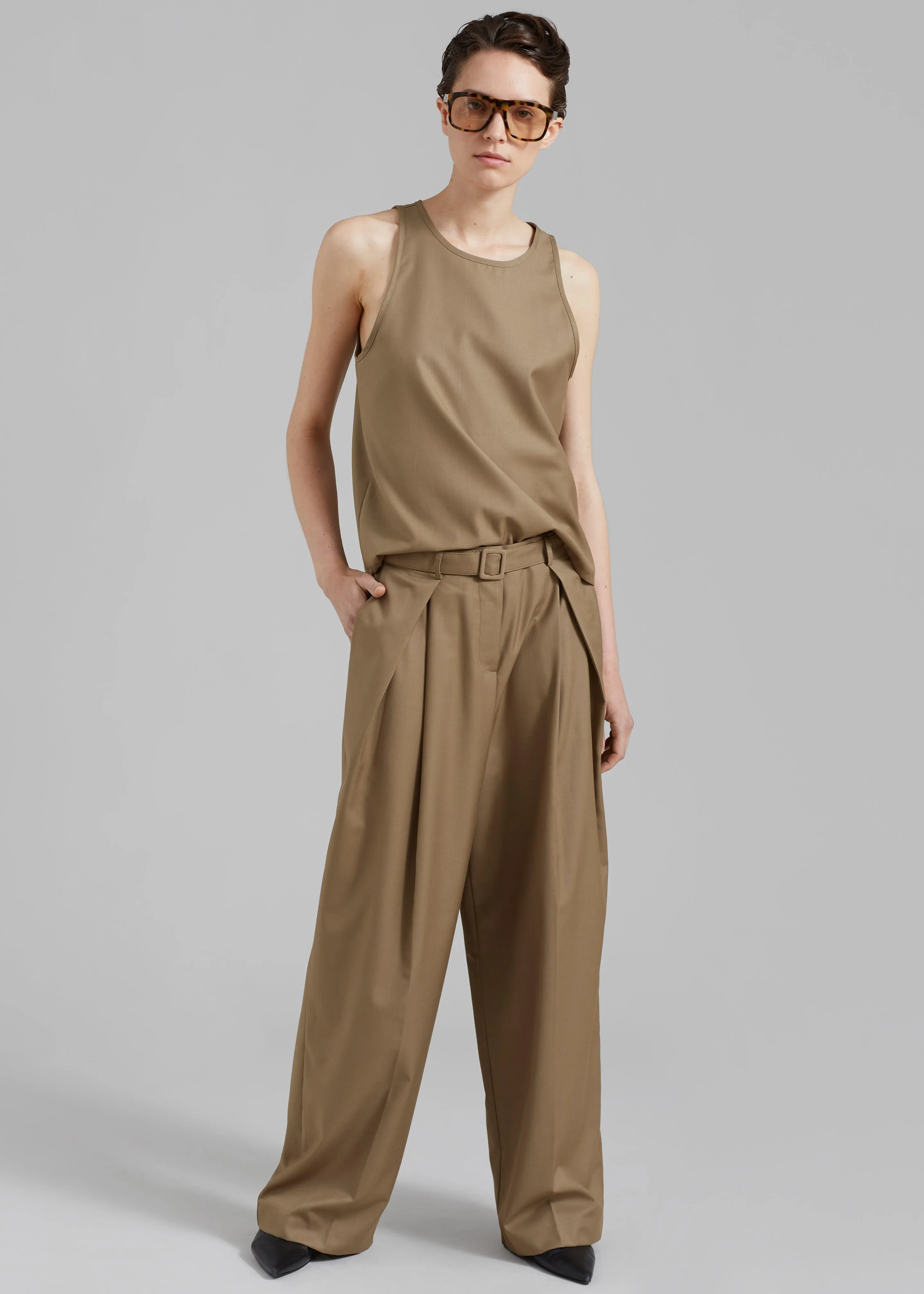 Clay Belted Pants - Desert Taupe sold by Frankie Shop product image thumbnail 5