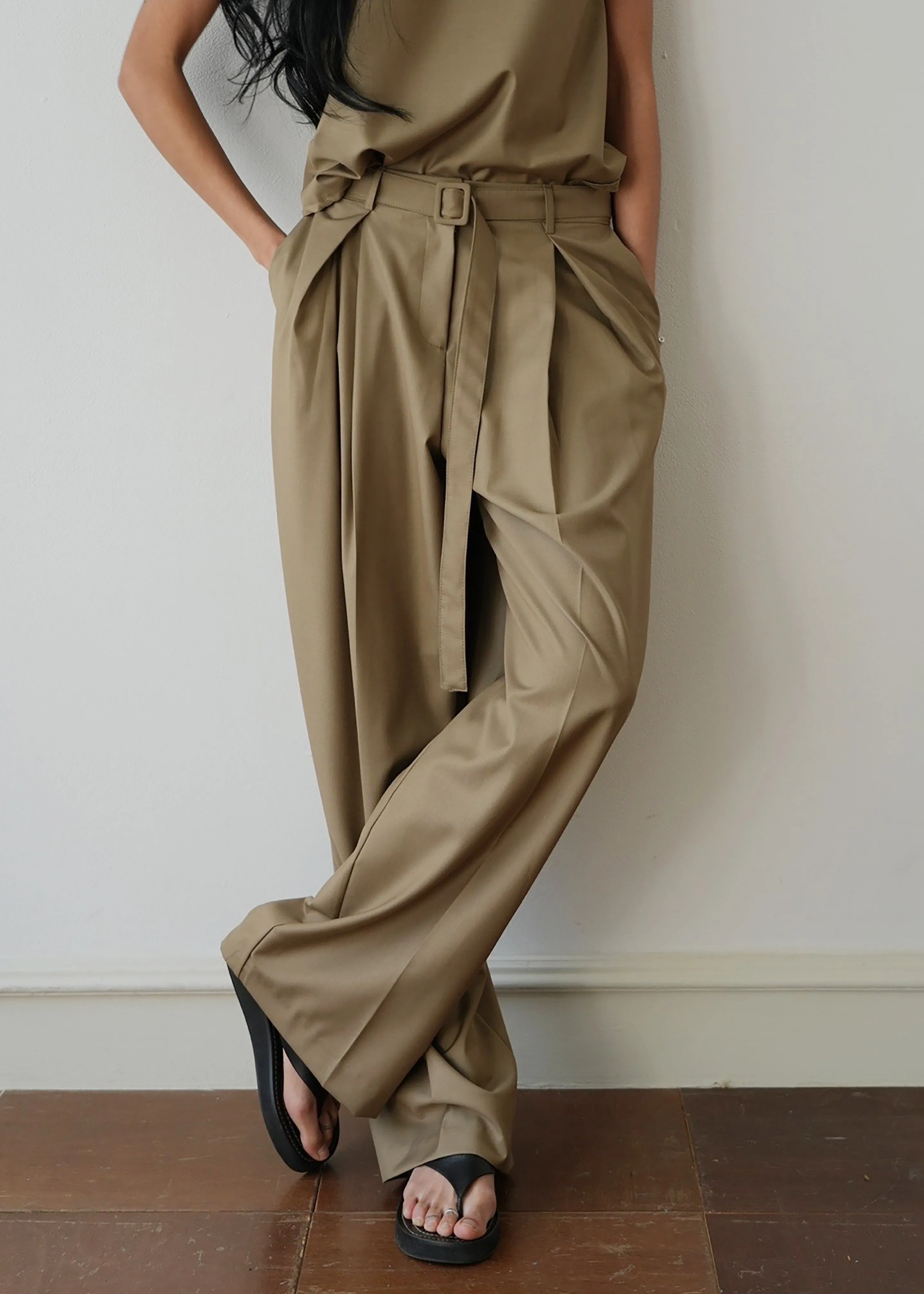 Clay Belted Pants - Desert Taupe sold by Frankie Shop product image thumbnail 2