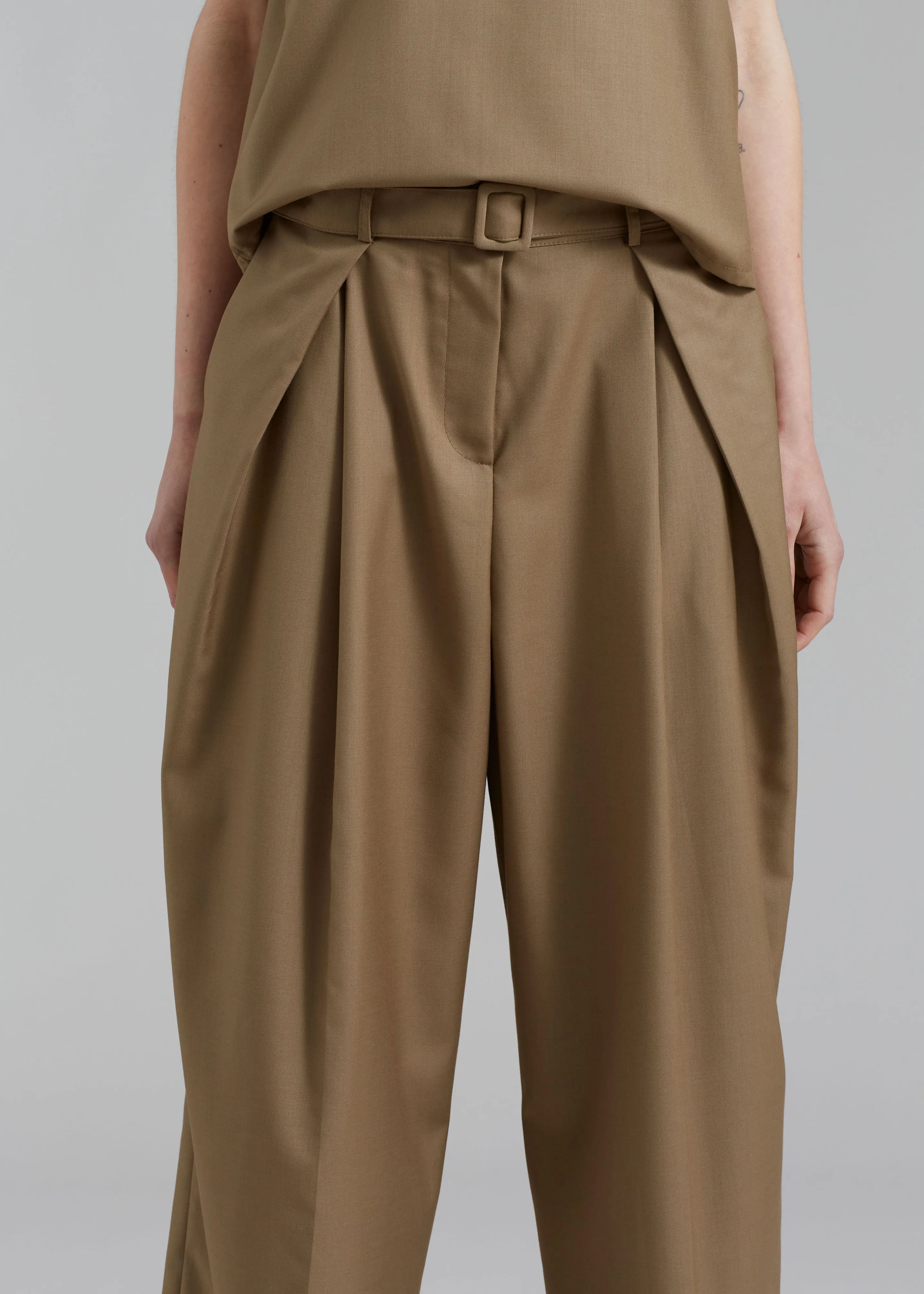 Clay Belted Pants - Desert Taupe sold by Frankie Shop product image thumbnail 4