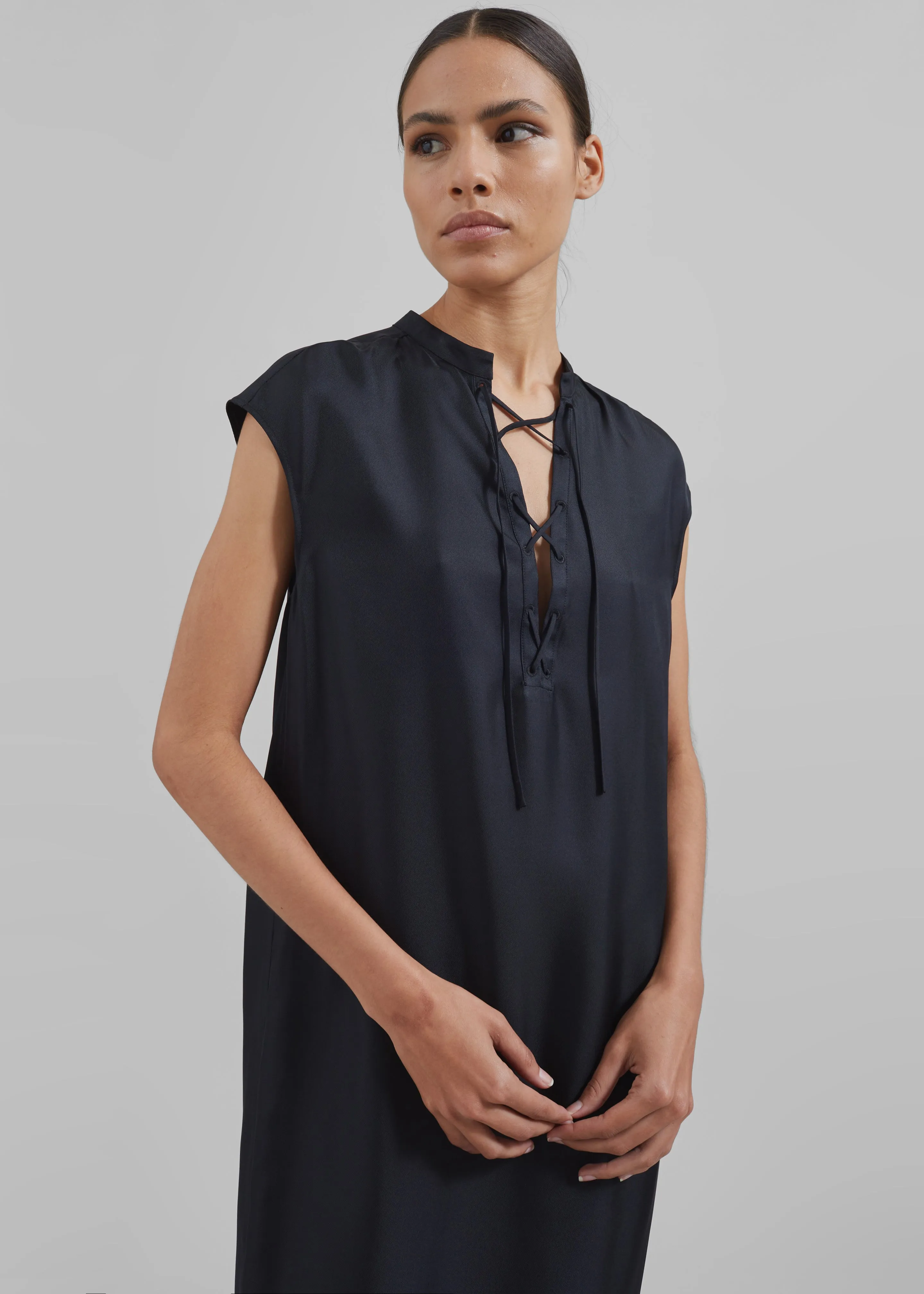 Loulou Studio Demeter Long Sleeveless Dress - Black sold by Frankie Shop product image thumbnail 2