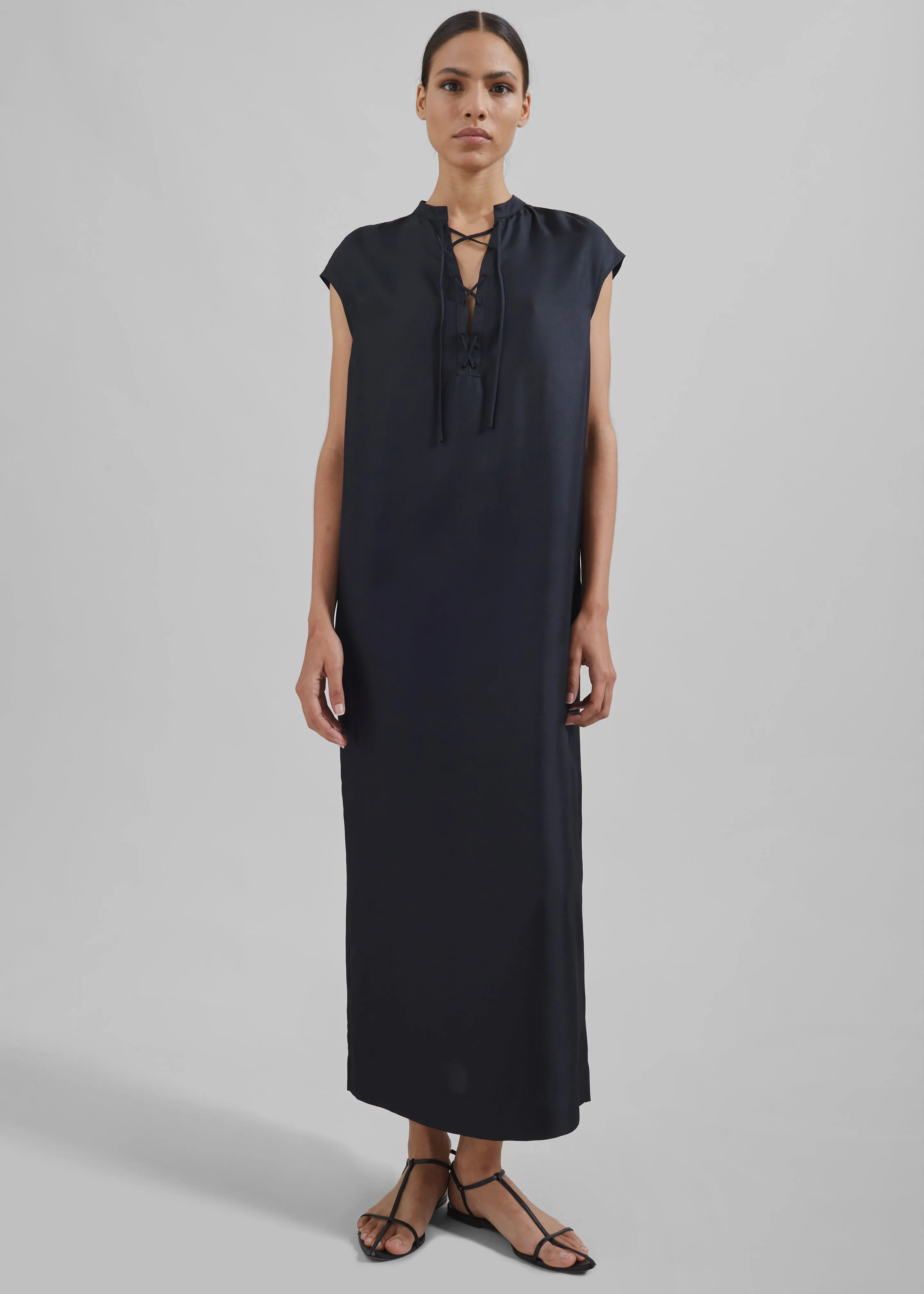 Loulou Studio Demeter Long Sleeveless Dress - Black sold by Frankie Shop product image thumbnail 4