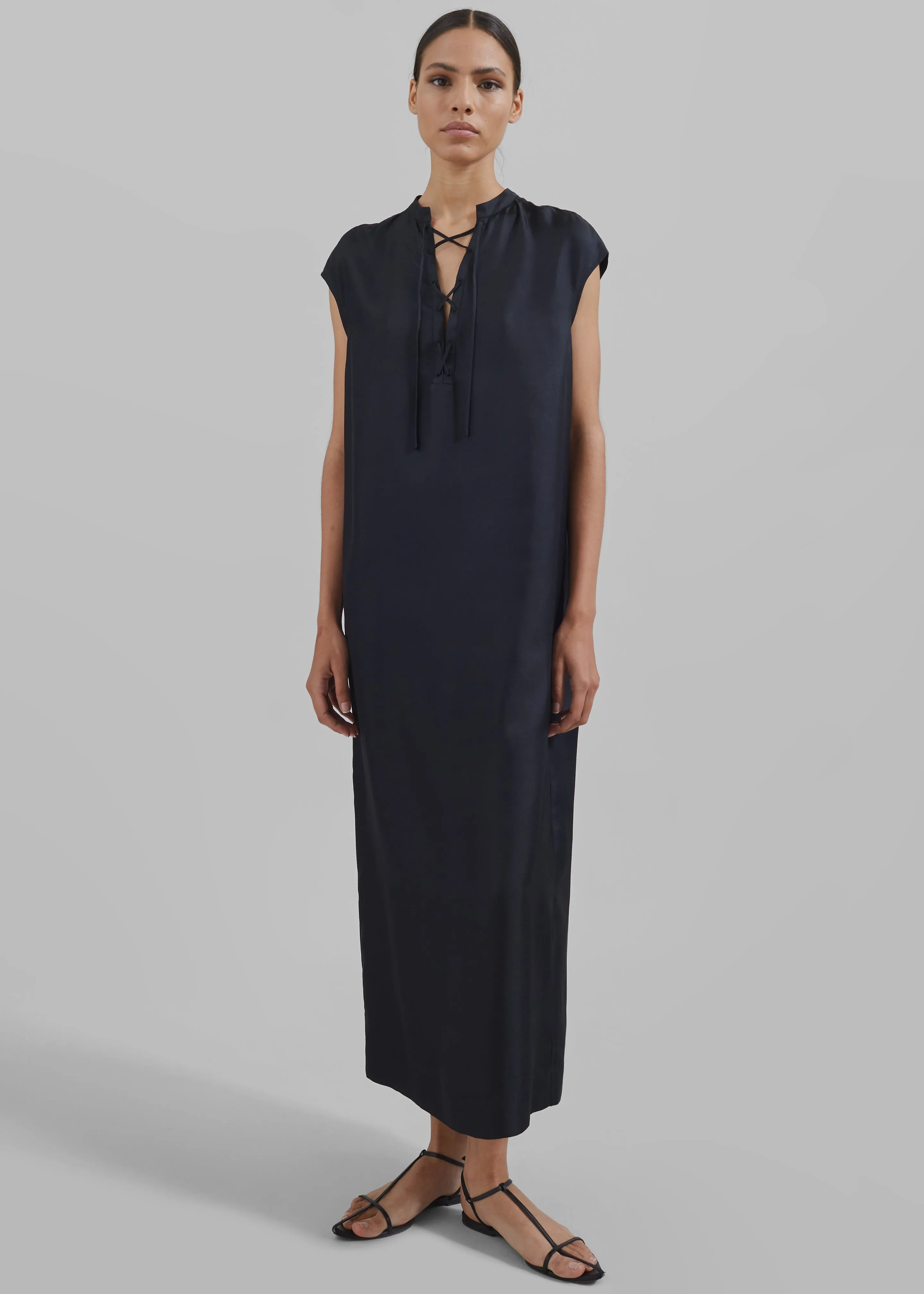 Loulou Studio Demeter Long Sleeveless Dress - Black sold by Frankie Shop