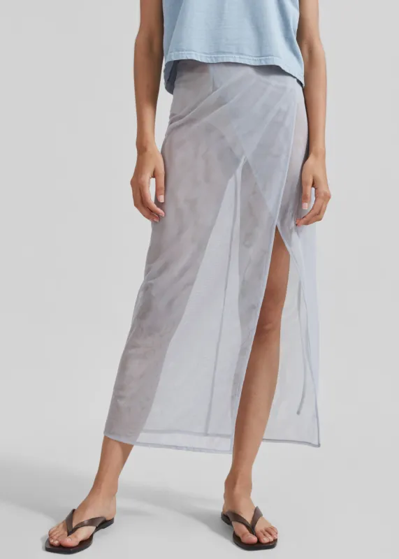 Magdalena Sheer Midi Skirt - Grey sold by Frankie Shop