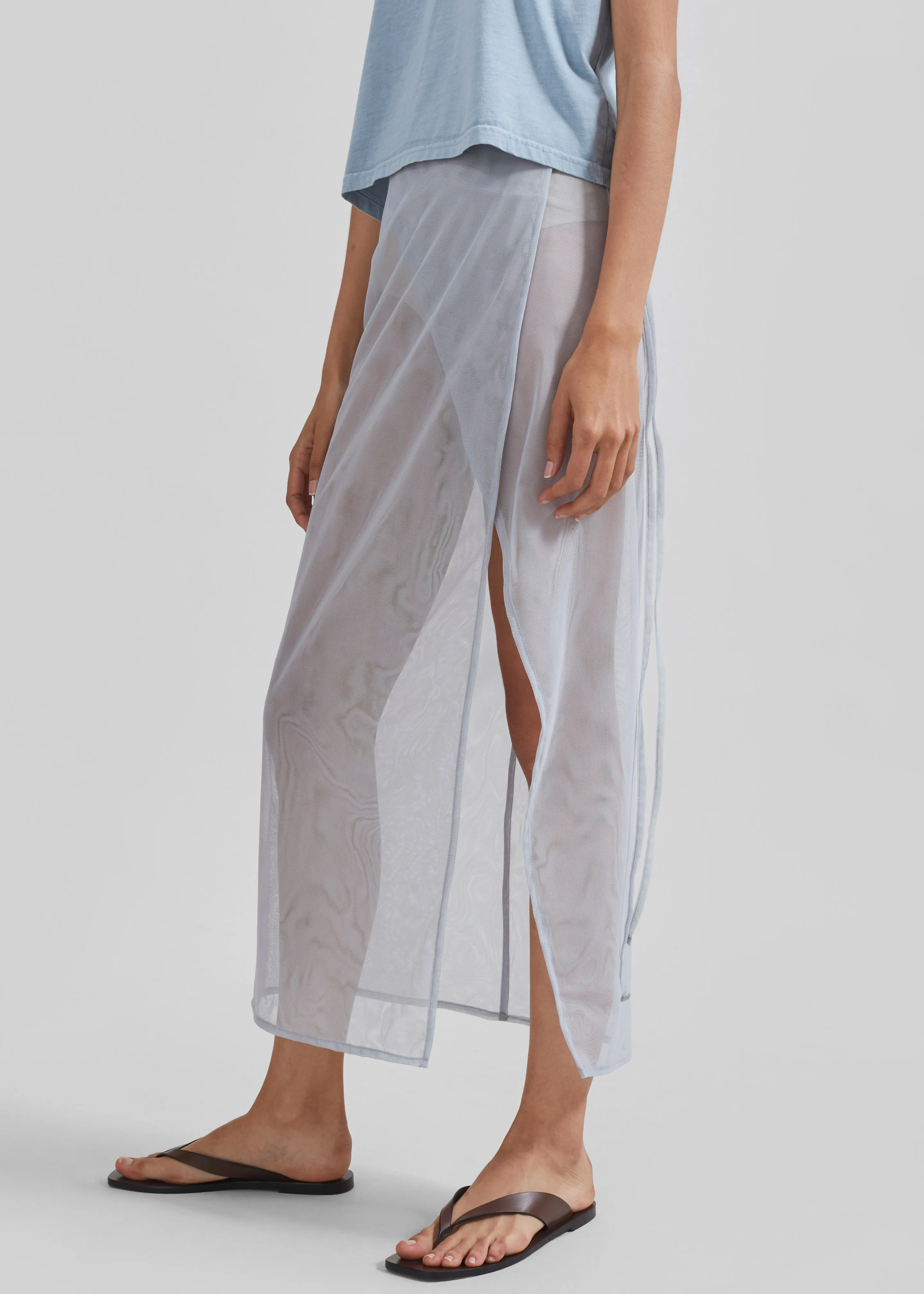 Magdalena Sheer Midi Skirt - Grey sold by Frankie Shop product image thumbnail 4