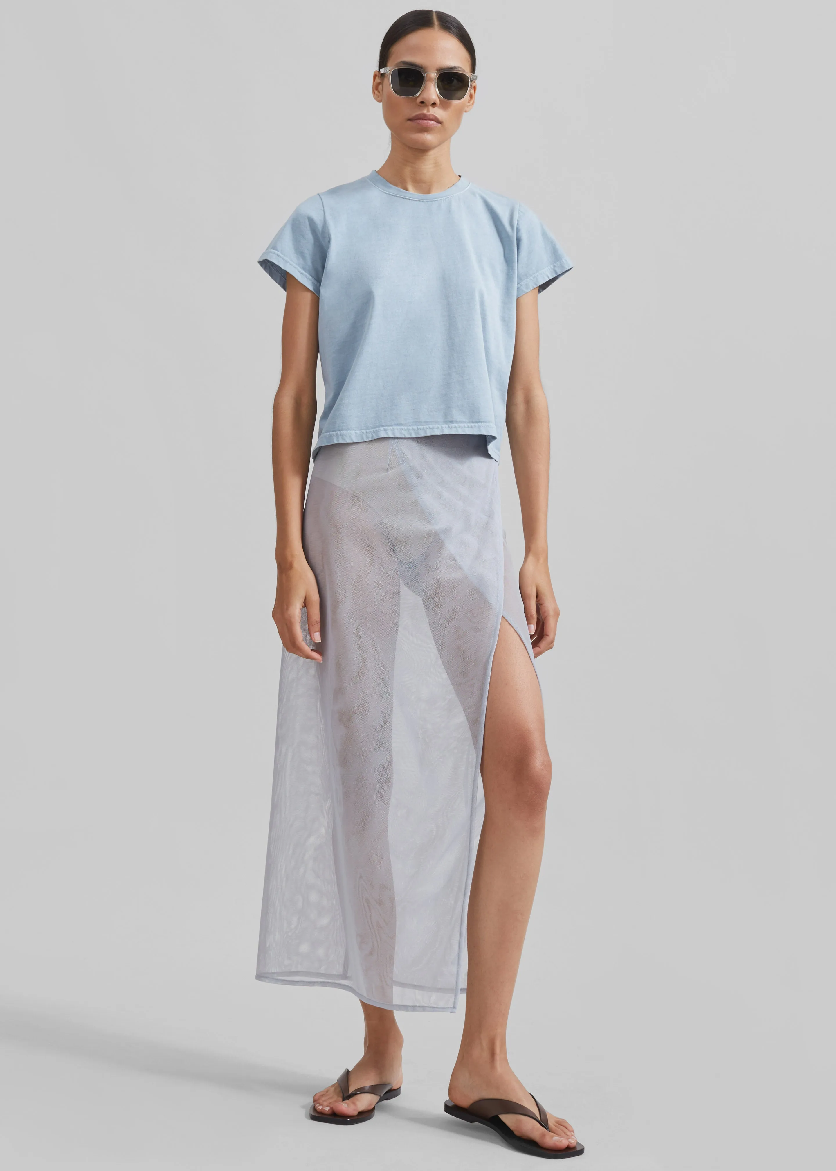 Magdalena Sheer Midi Skirt - Grey sold by Frankie Shop product image thumbnail 2