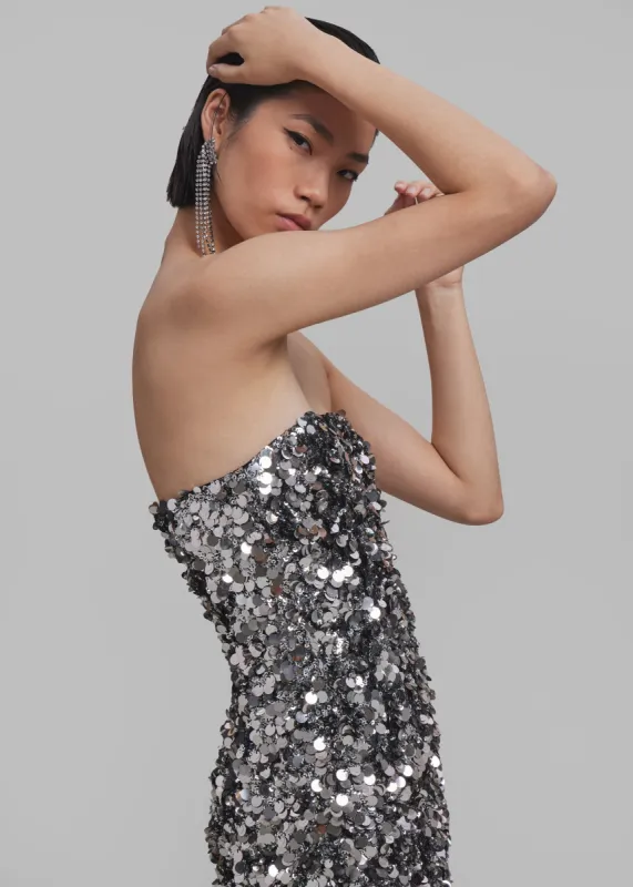 ROTATE Sequins Mini Tube Dress - Silver sold by Frankie Shop