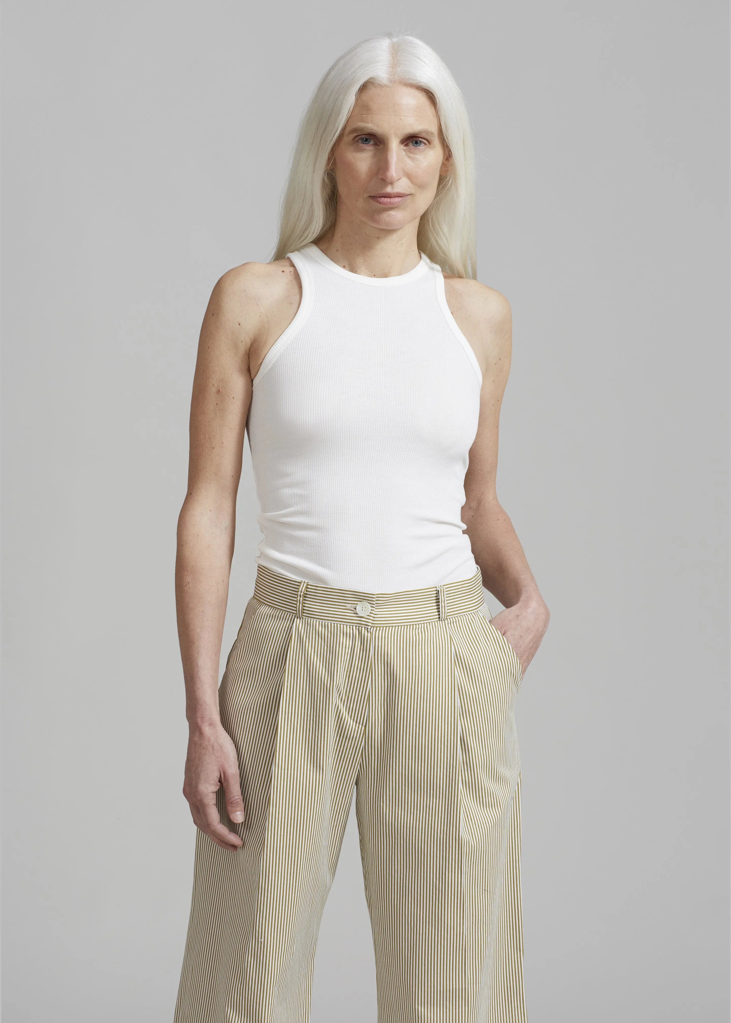 Corsy Ribbed Tank - Optic White sold by Frankie Shop