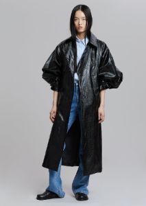 Reed Faux Leather Trench Coat - Black sold by Frankie Shop