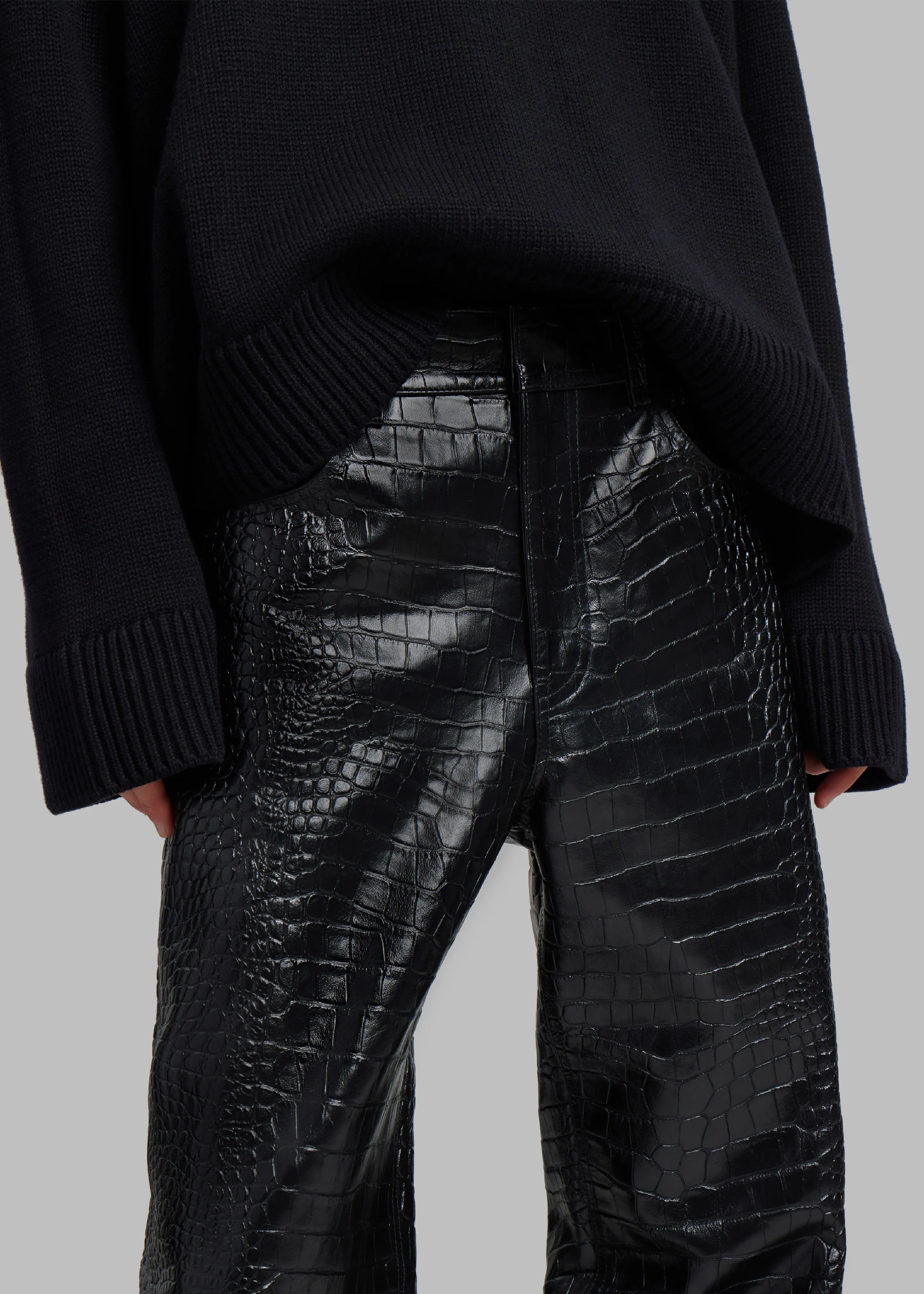 Bonnie Croc-Effect Pants - Black sold by Frankie Shop product image thumbnail 3