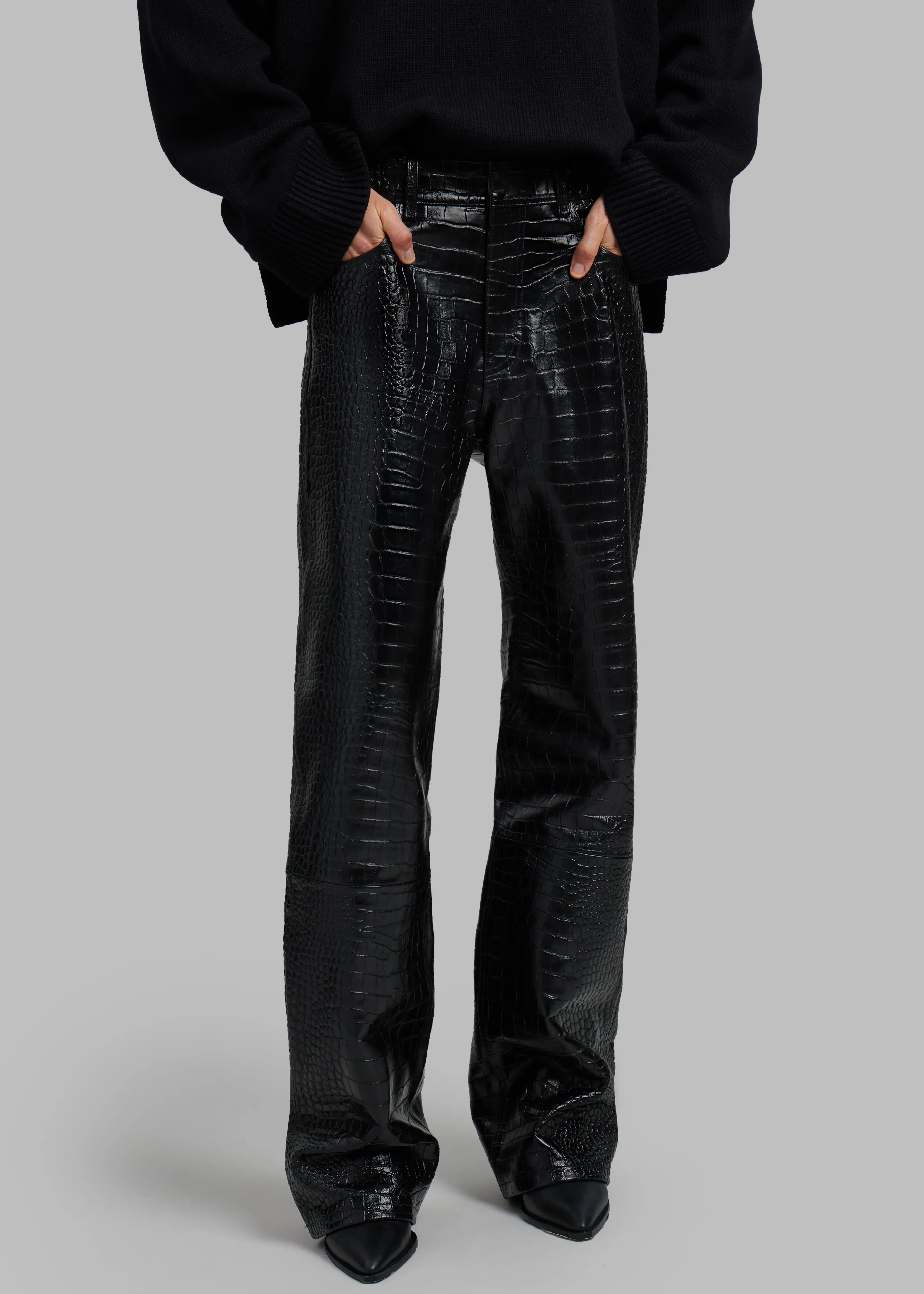Bonnie Croc-Effect Pants - Black sold by Frankie Shop product image thumbnail 2
