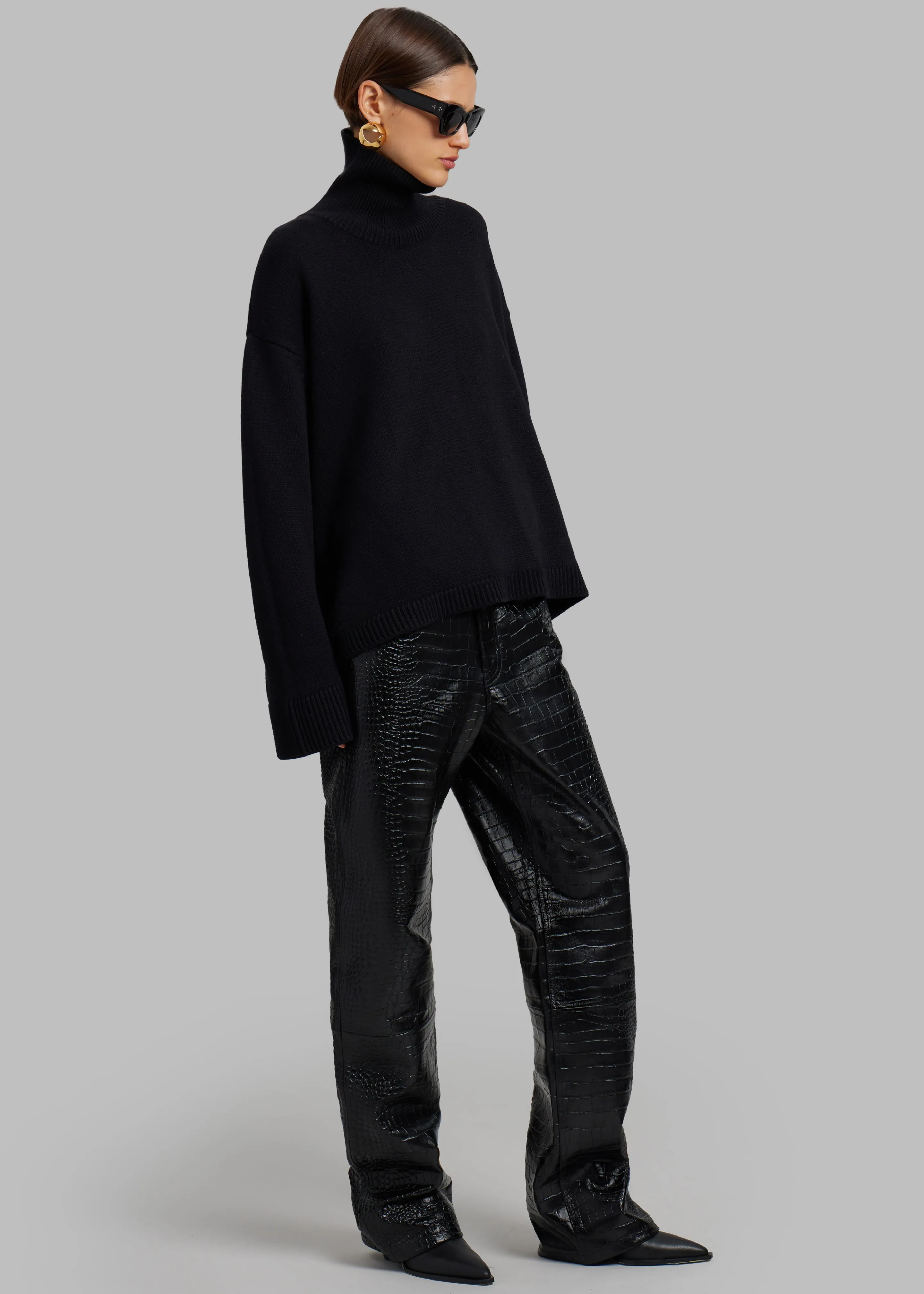 Bonnie Croc-Effect Pants - Black sold by Frankie Shop product image thumbnail 5