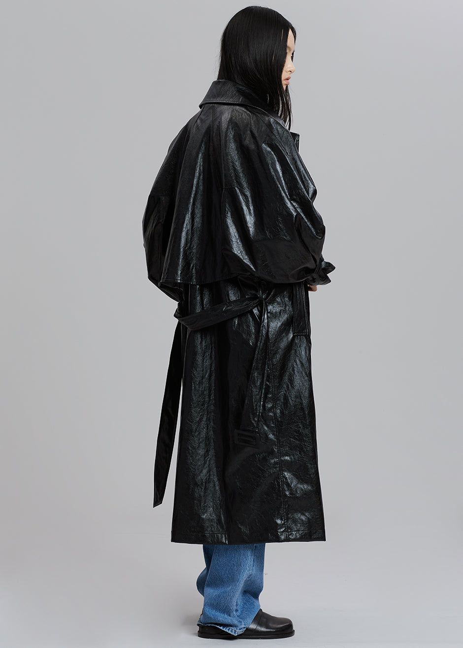 Reed Faux Leather Trench Coat - Black sold by Frankie Shop product image thumbnail 7