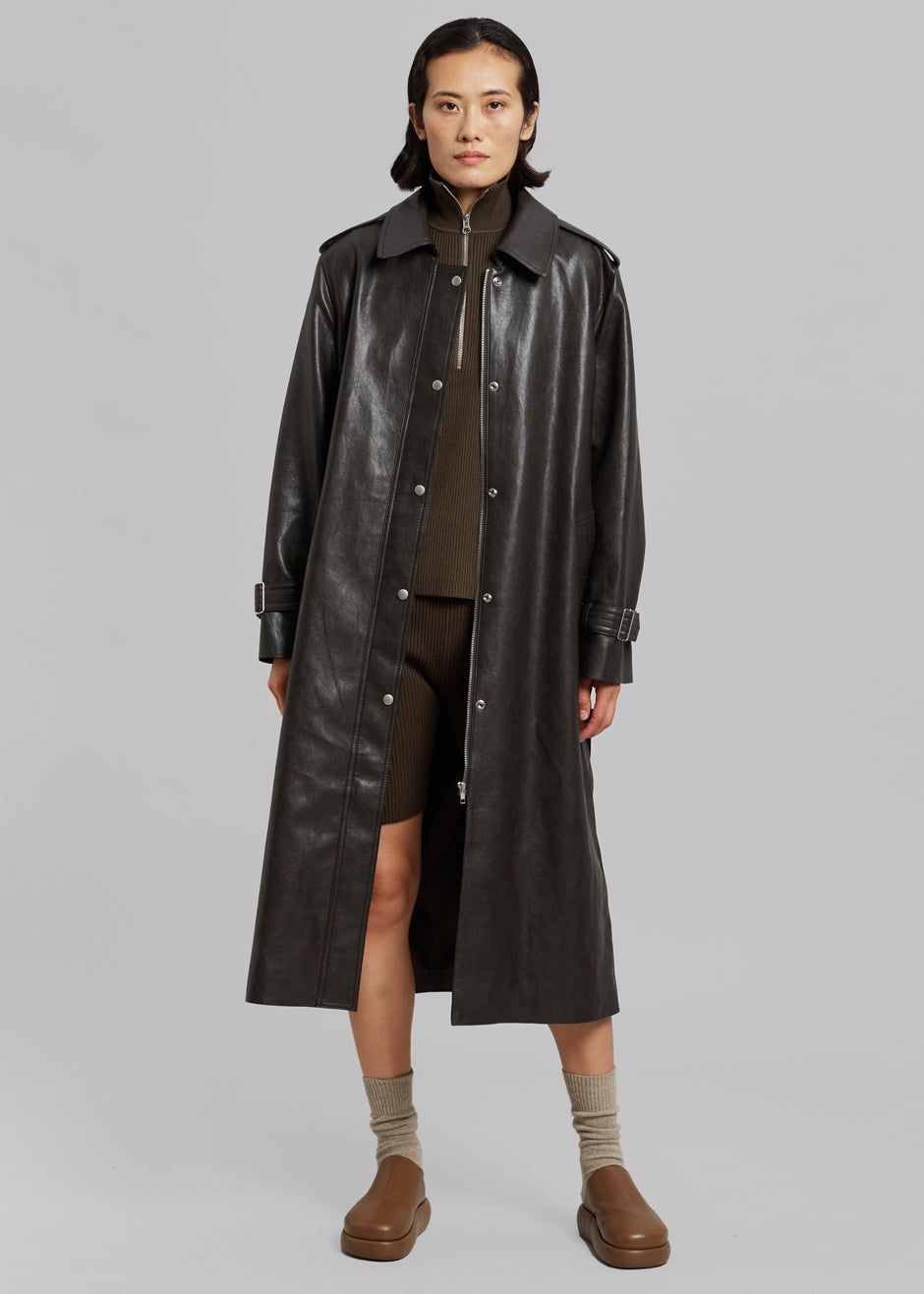 Armin Faux-Leather Trench Coat - Brown sold by Frankie Shop product image thumbnail 4
