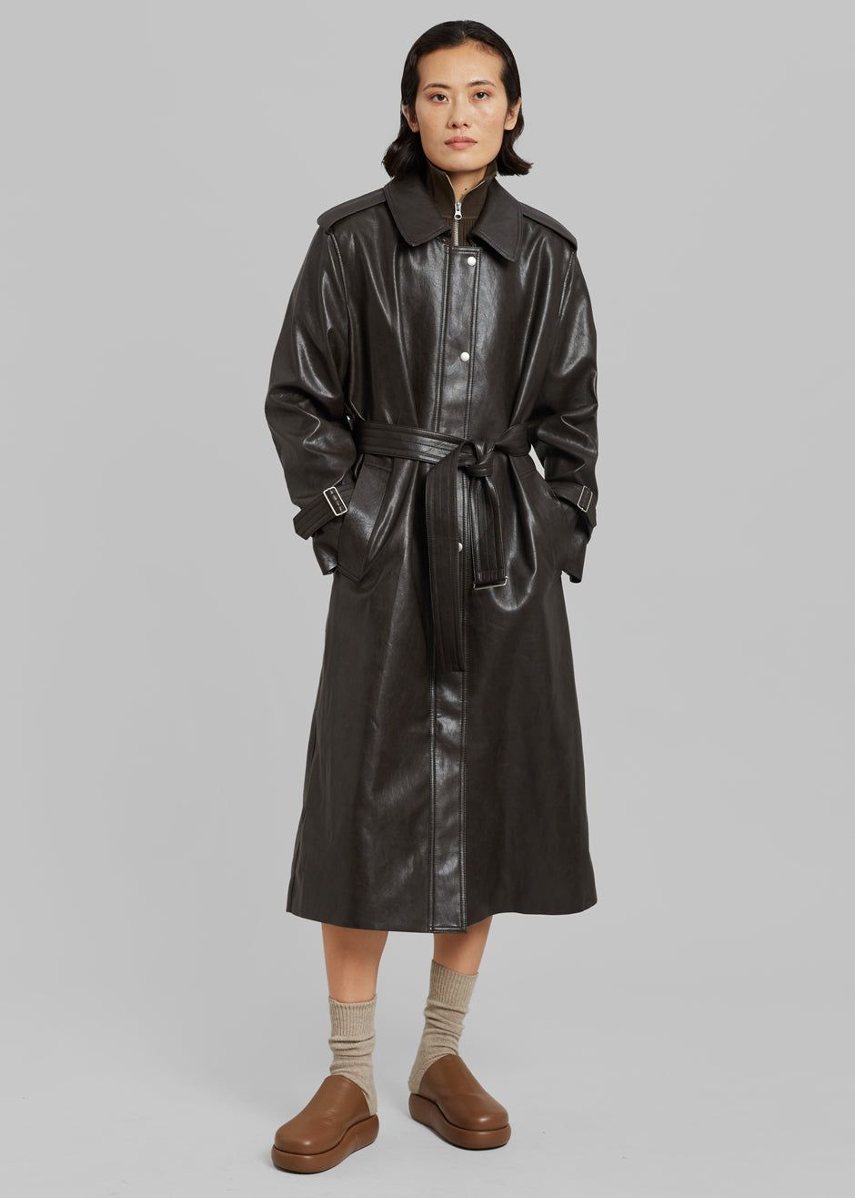 Armin Faux-Leather Trench Coat - Brown sold by Frankie Shop product image thumbnail 2
