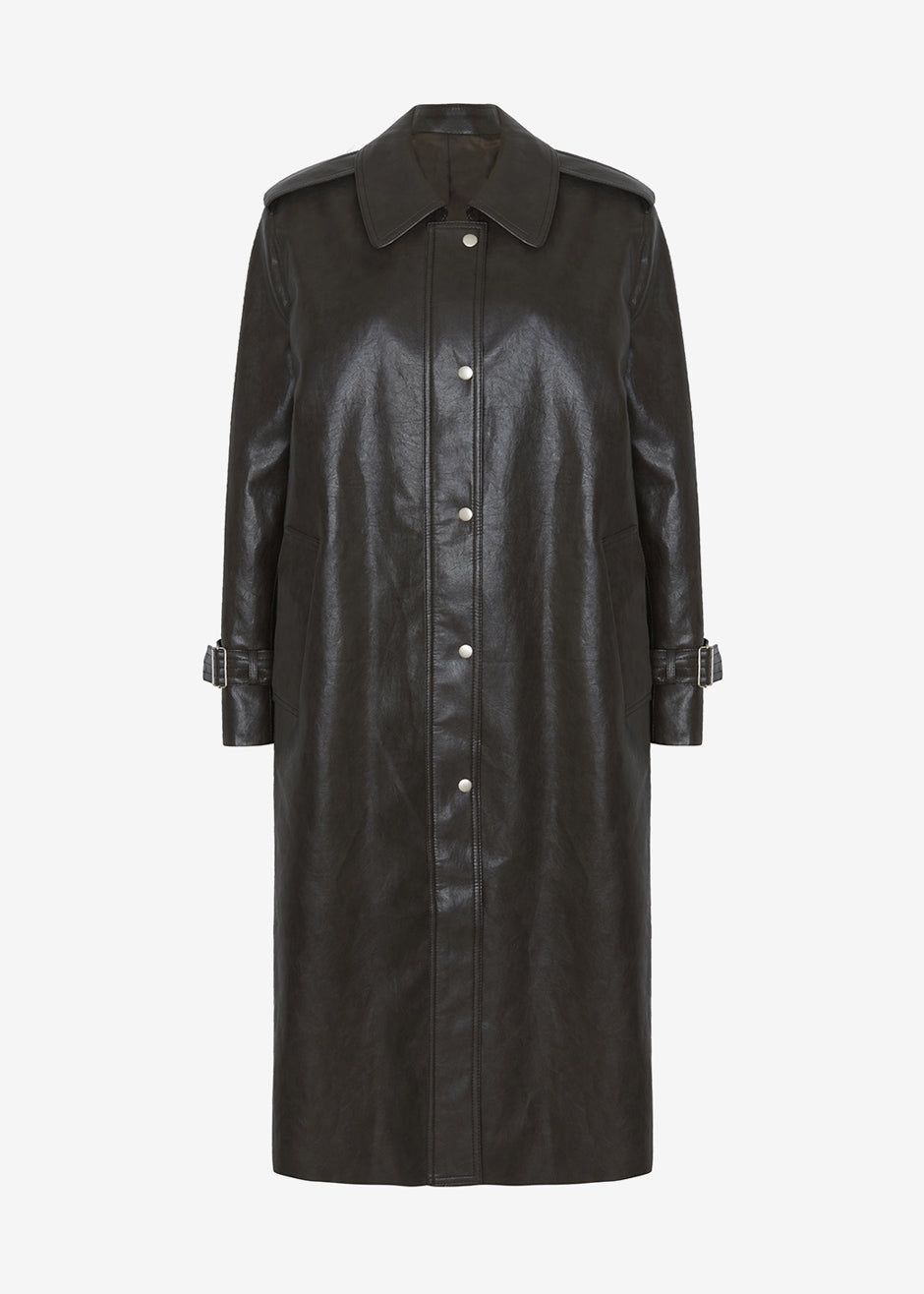 Armin Faux-Leather Trench Coat - Brown sold by Frankie Shop product image thumbnail 9